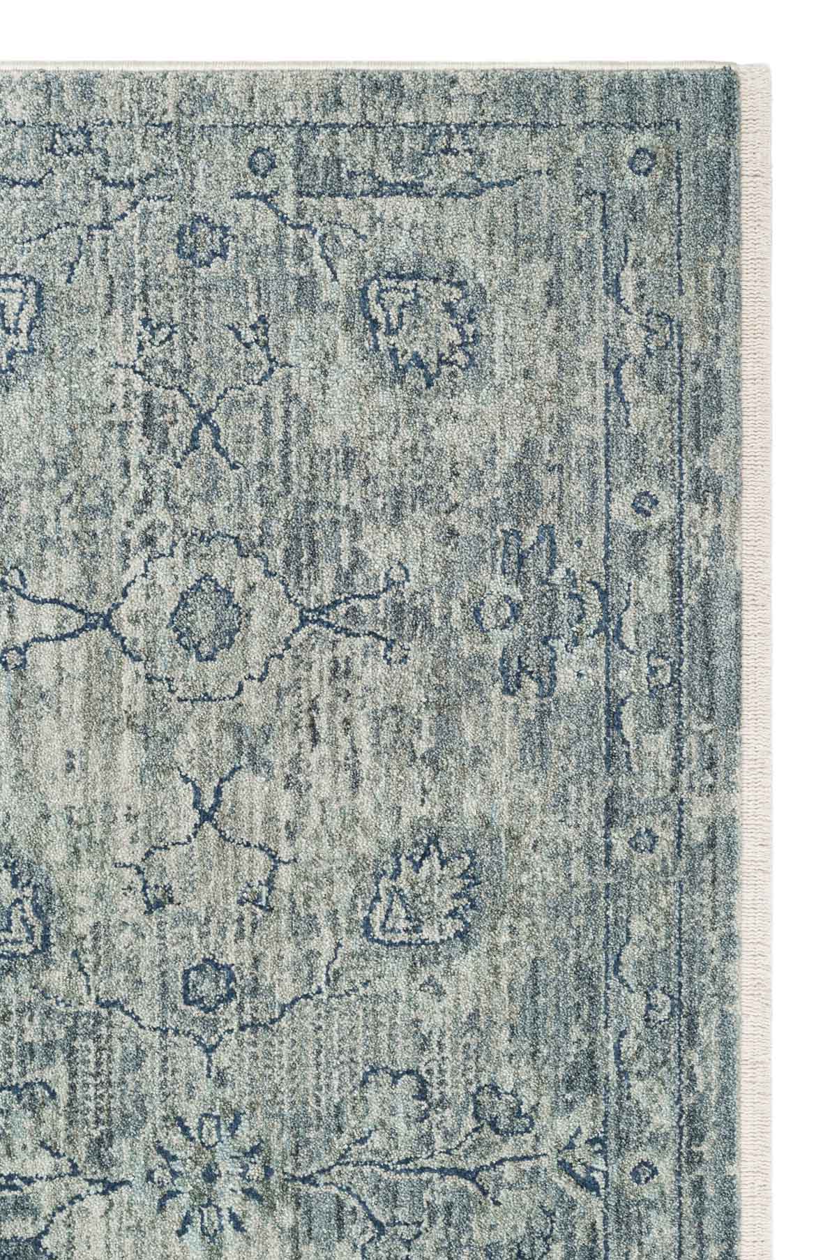 AJMER JM 01 BLUE Özel Yumuşak Tuşeli Tonsürton Vintage Makine Halısı