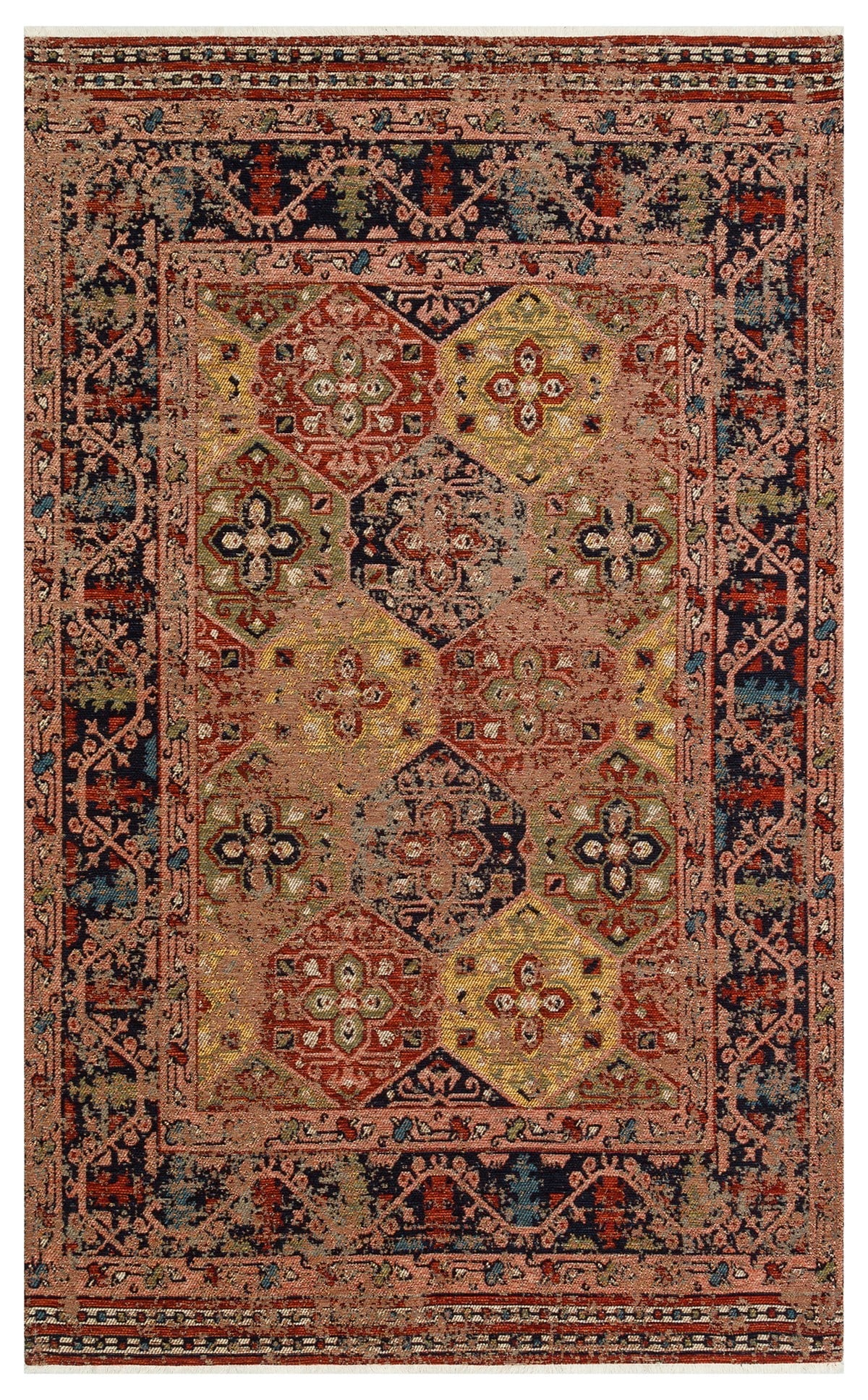ANADOLU KILIM AND 01 MULTY Geleneksel Anadolu Motifli Yıkanabilir Kaymaz Tabanlı Şönil Dokuma Halı