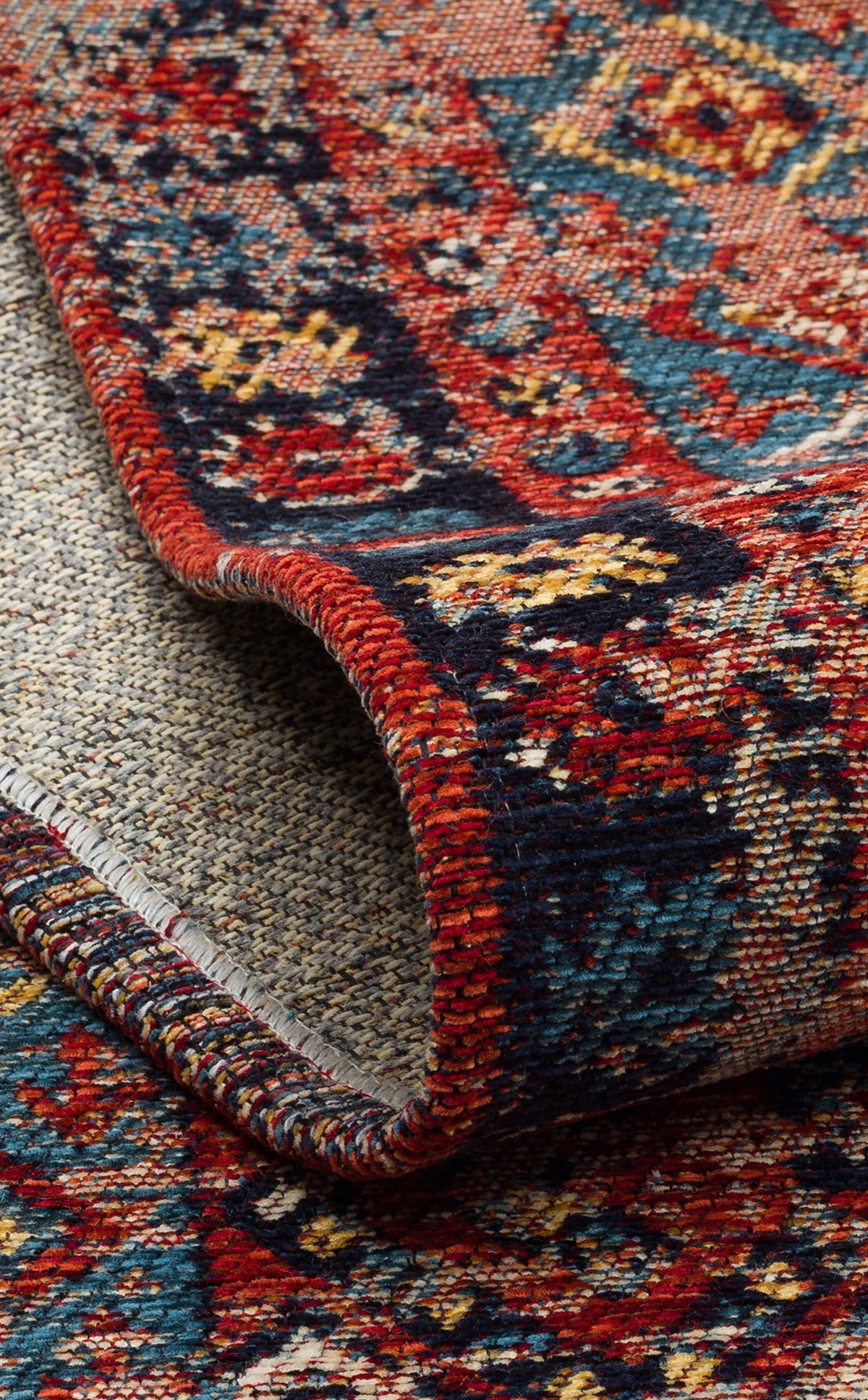 ANADOLU KILIM AND 04 MULTY Geleneksel Anadolu Motifli Yıkanabilir Kaymaz Tabanlı Şönil Dokuma Halı