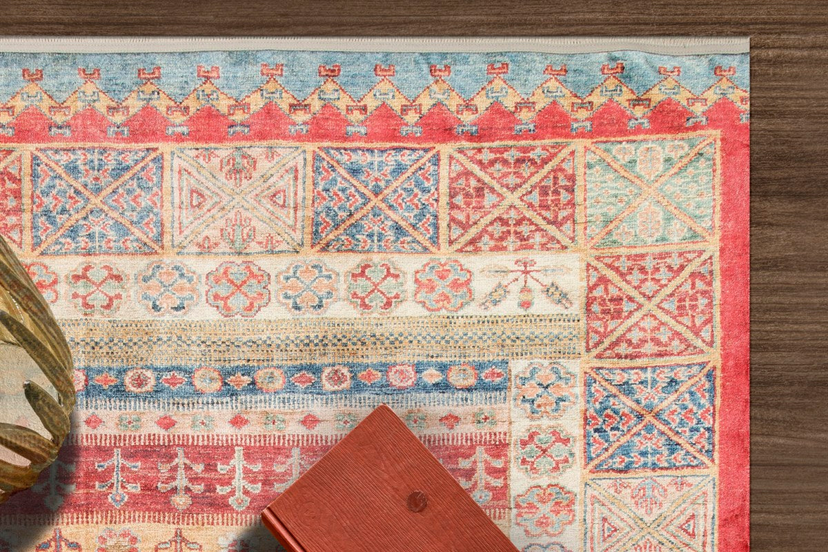 ANTIQUE ATK 04 MULTY Kolay kullanımlı Kaymaz Karabağ ve Antik Desenlere Sahip Yıkanabilir Makine Halısı