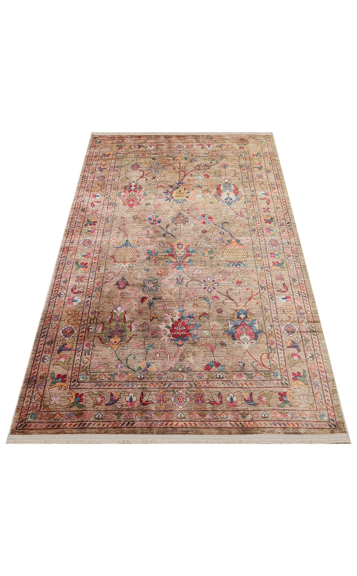 ANTIQUE ATK 08 BEIGE Kolay kullanımlı Kaymaz Karabağ ve Antik Desenlere Sahip Yıkanabilir Makine Halısı