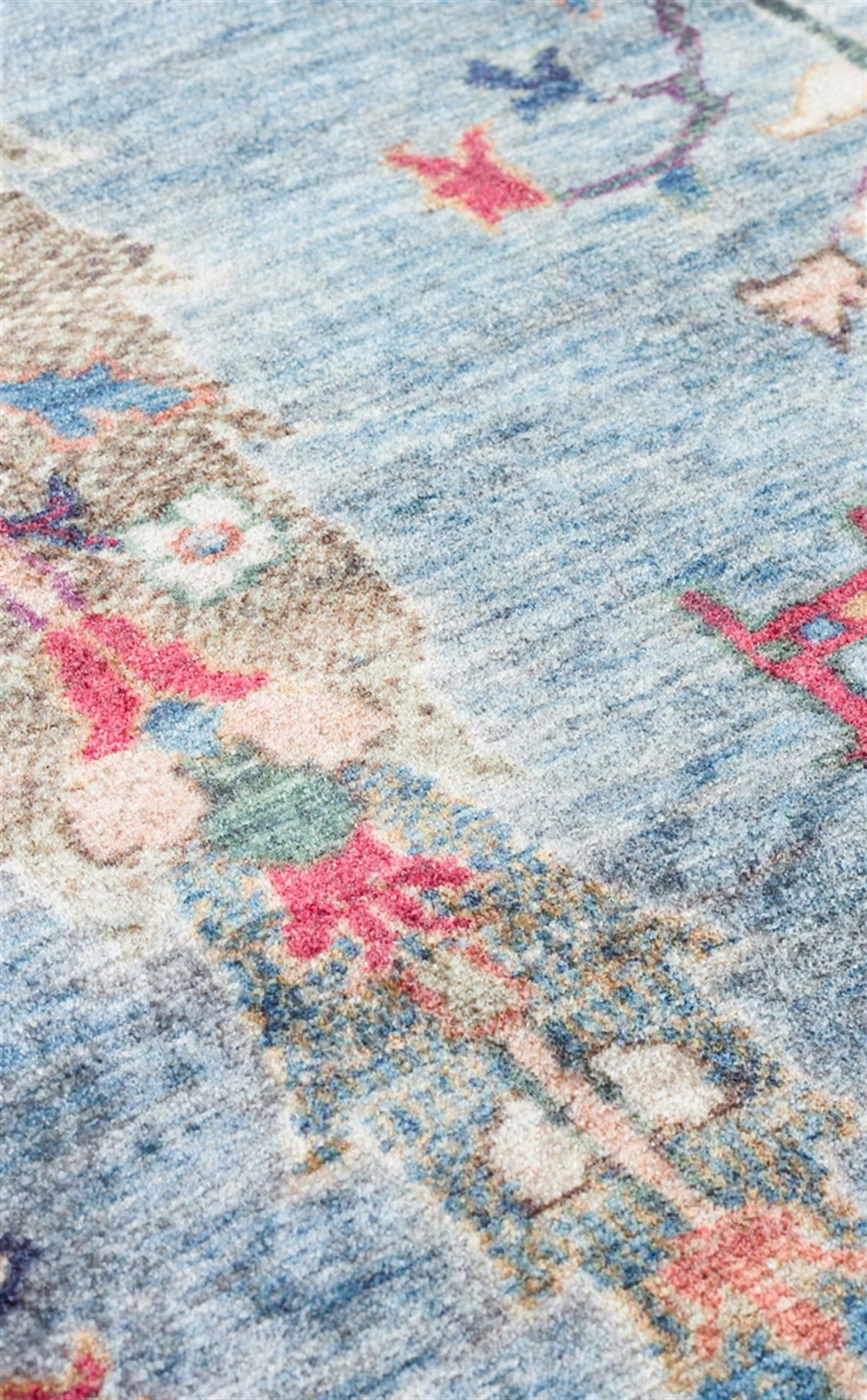 ANTIQUE ATK 09 AQUA Kolay kullanımlı Kaymaz Karabağ ve Antik Desenlere Sahip Yıkanabilir Makine Halısı