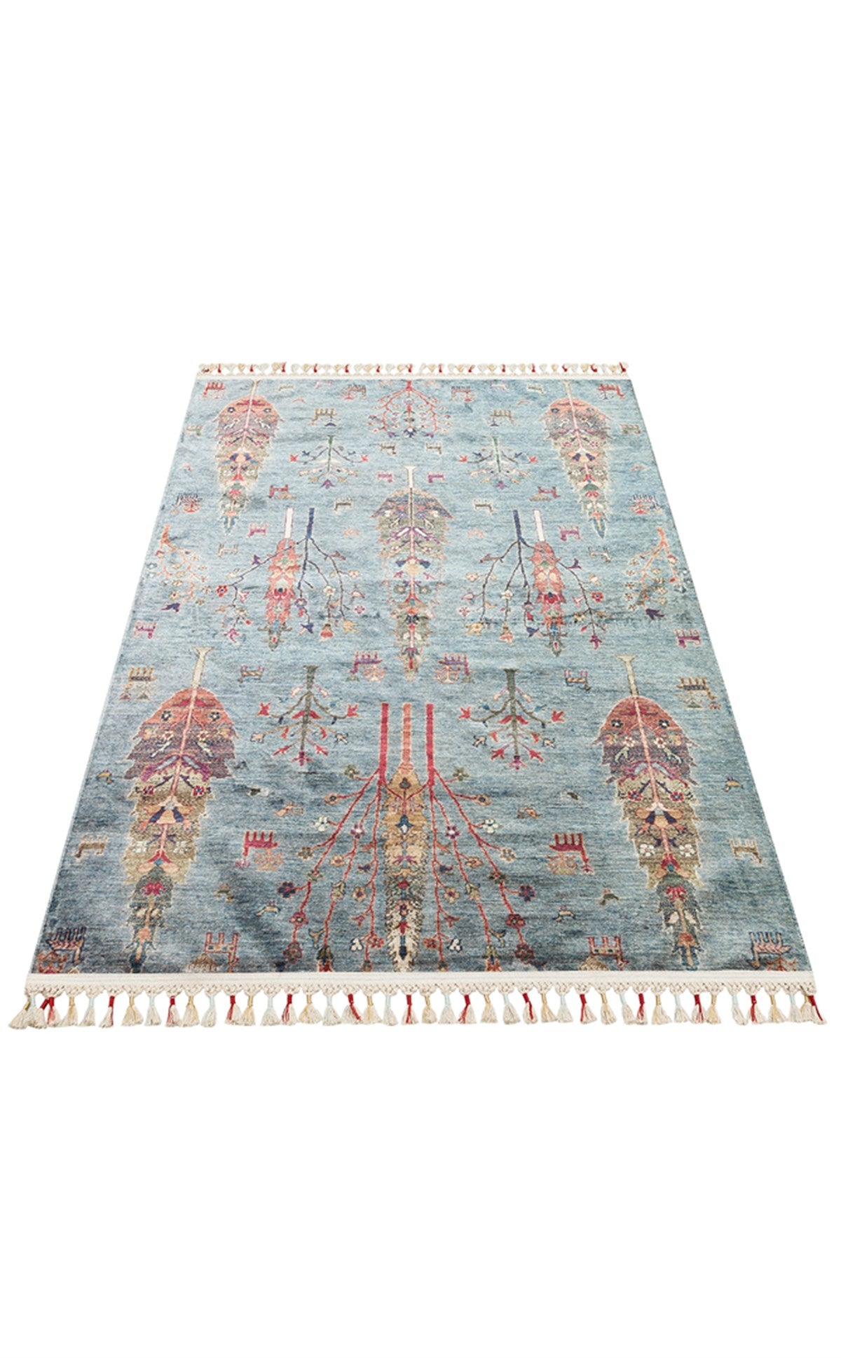 ANTIQUE ATK 09 AQUA Kolay kullanımlı Kaymaz Karabağ ve Antik Desenlere Sahip Yıkanabilir Makine Halısı