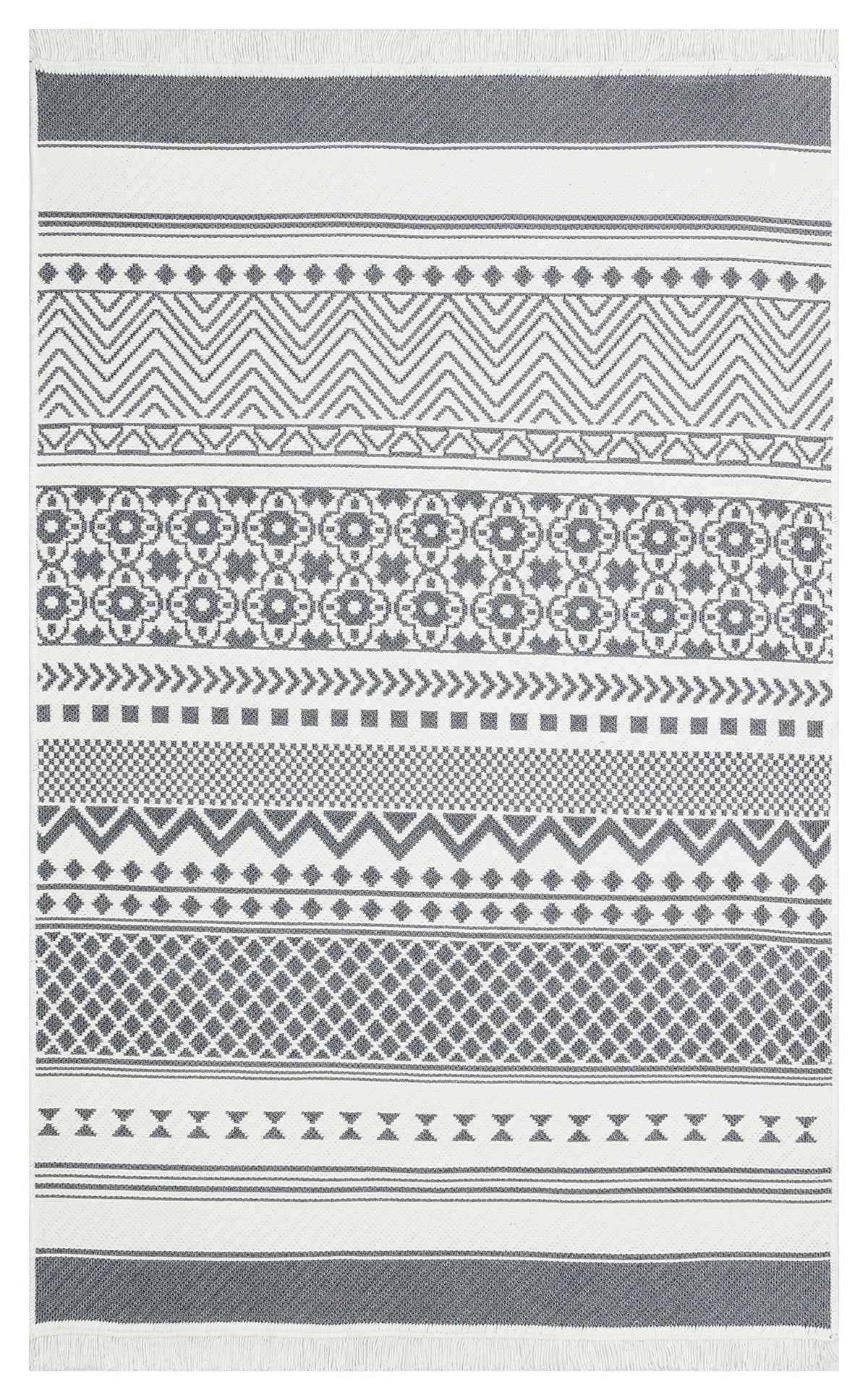 ARYA AR 07 GREY Yıkanabilir Çift Taraflı Modern Desenli Dokuma Kilim