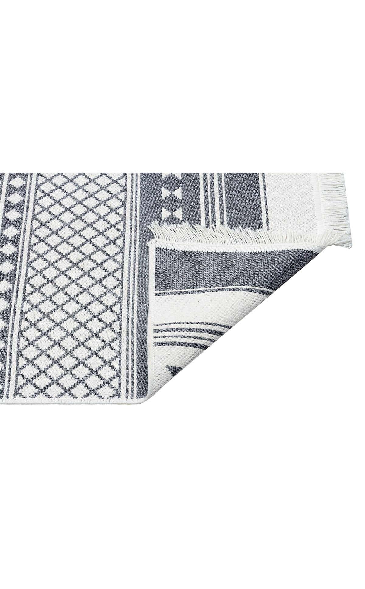 ARYA AR 07 GREY Yıkanabilir Çift Taraflı Modern Desenli Dokuma Kilim