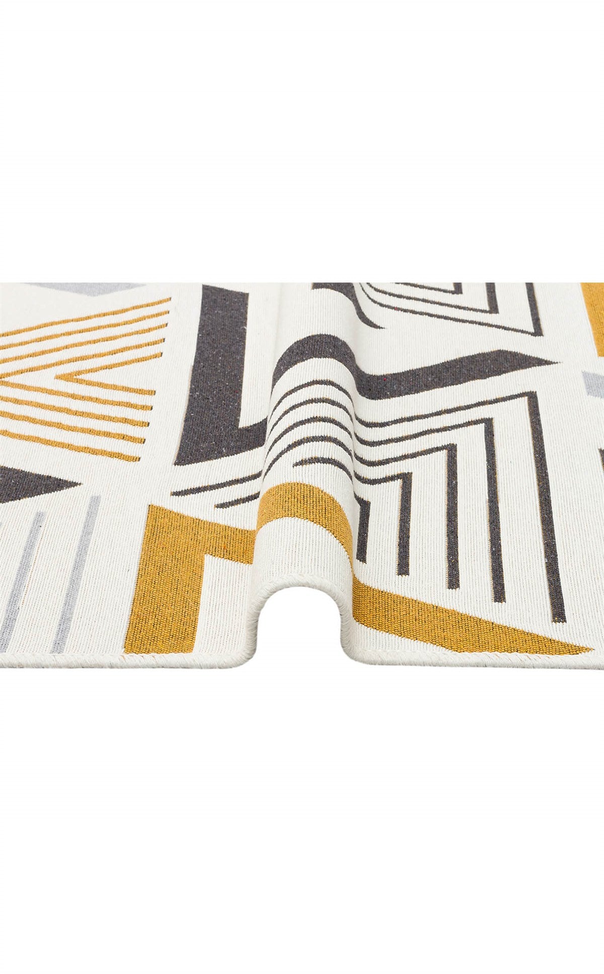 ARYA AR 18 YELLOW GREY Yıkanabilir Çift Taraflı Modern Desenli Dokuma Kilim