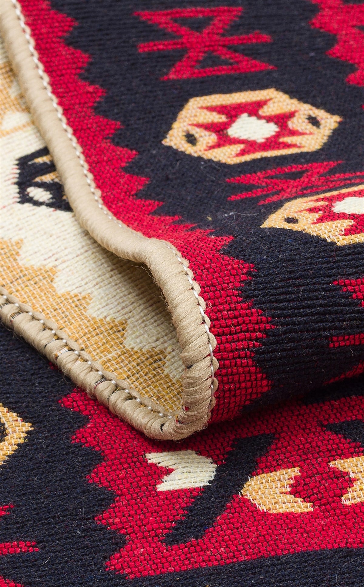 ARYA AR 28 RED Yıkanabilir Çift Taraflı Modern Desenli Dokuma Kilim