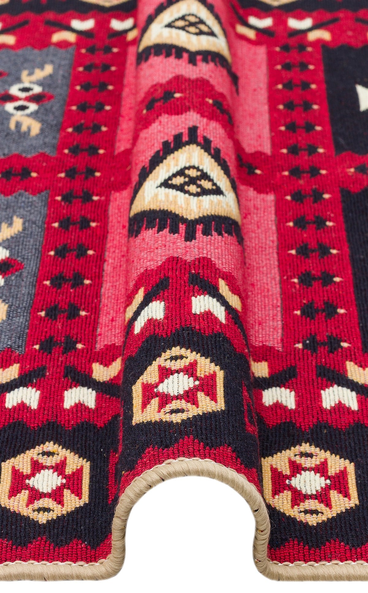 ARYA AR 28 RED Yıkanabilir Çift Taraflı Modern Desenli Dokuma Kilim