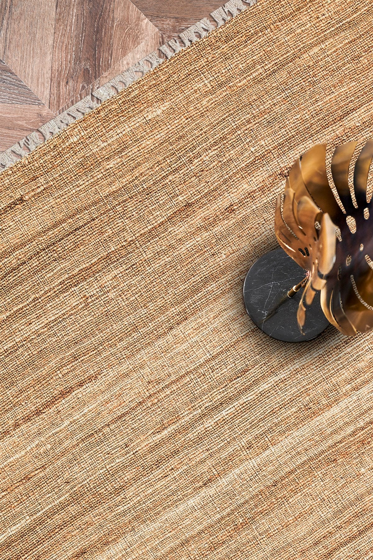 ASOS AS 01 NATURAL Jüt Hasır Görünümlü Hav Toz Vermez Çift Taraflı Yıkanabilir Kilim