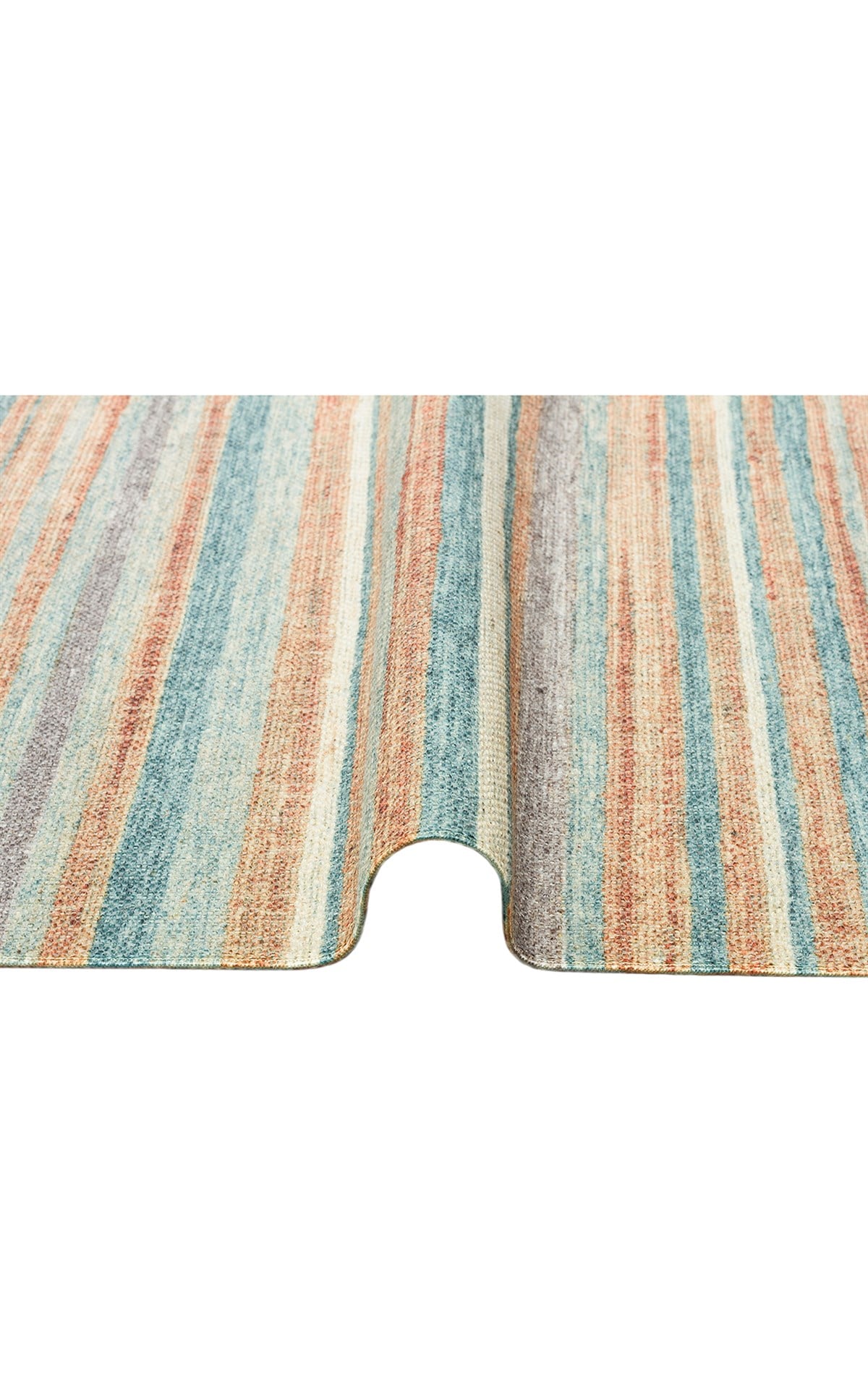 ASOS AS 04 BLUE Jüt Hasır Görünümlü Hav Toz Vermez Çift Taraflı Yıkanabilir Kilim