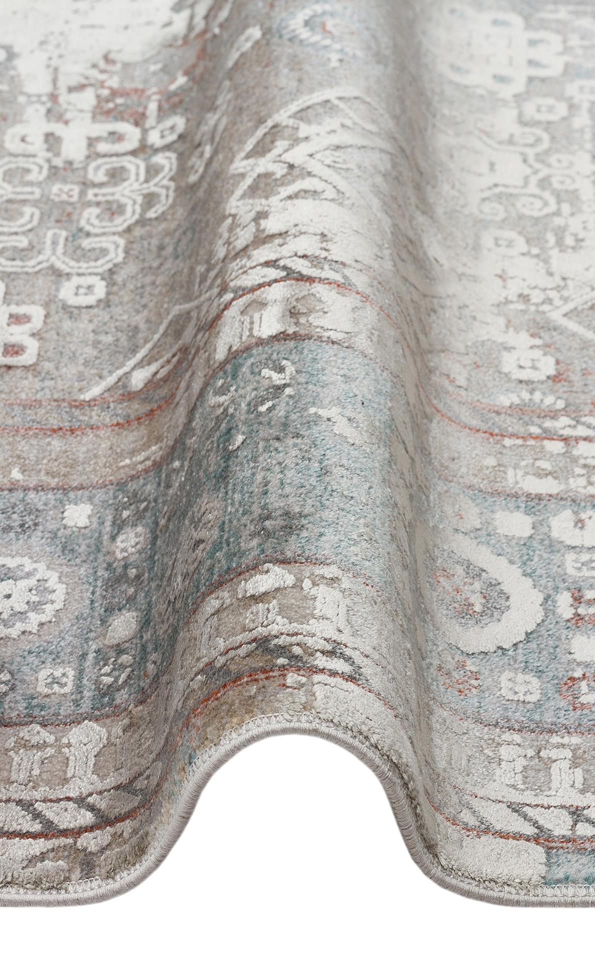 BABIL BBL 03 GREY Yumuşak Dokulu Vintage Esintilere Sahip Over-dyed Sık Dokuma Salon Halısı