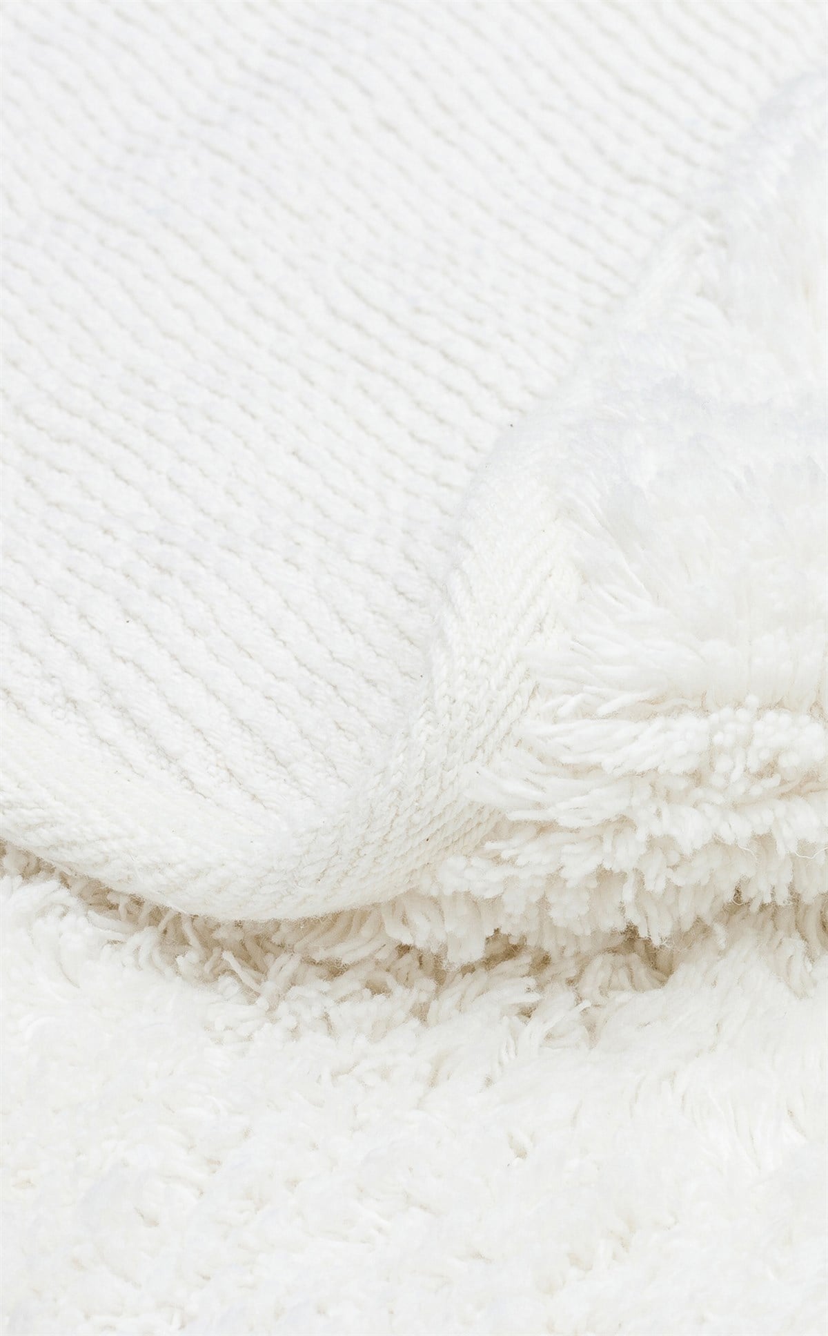 COTTON BOON CBN PLAIN WHITE Q Yıkanabilir Kaymaz Tabanlı Naturel Pamuk Bebek Halısı