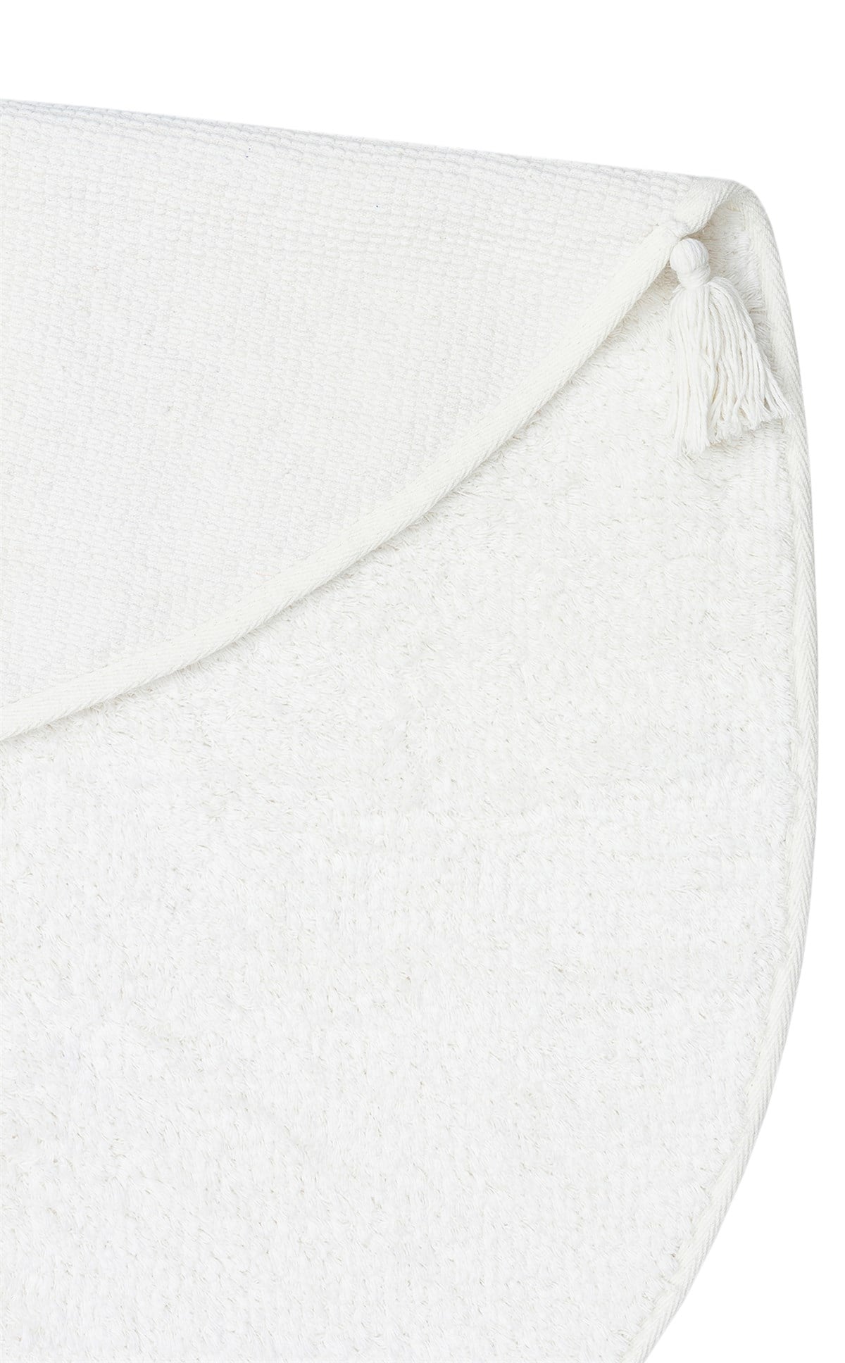 COTTON BOON CBN PLAIN WHITE Q Yıkanabilir Kaymaz Tabanlı Naturel Pamuk Bebek Halısı