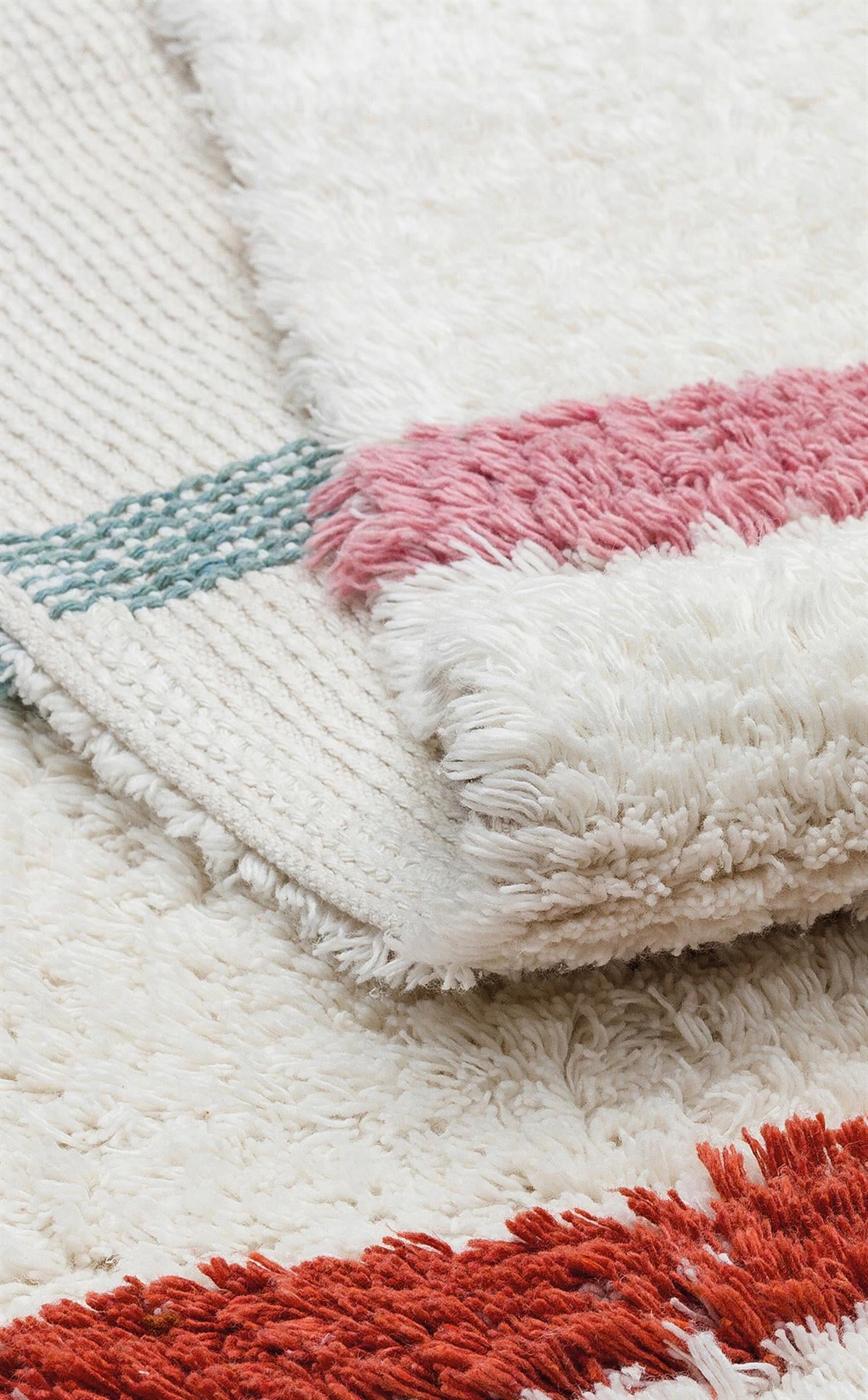 COTTON BOON XW CBN 01 MULTY XW Yıkanabilir Kaymaz Tabanlı Naturel Pamuk Bebek Halısı