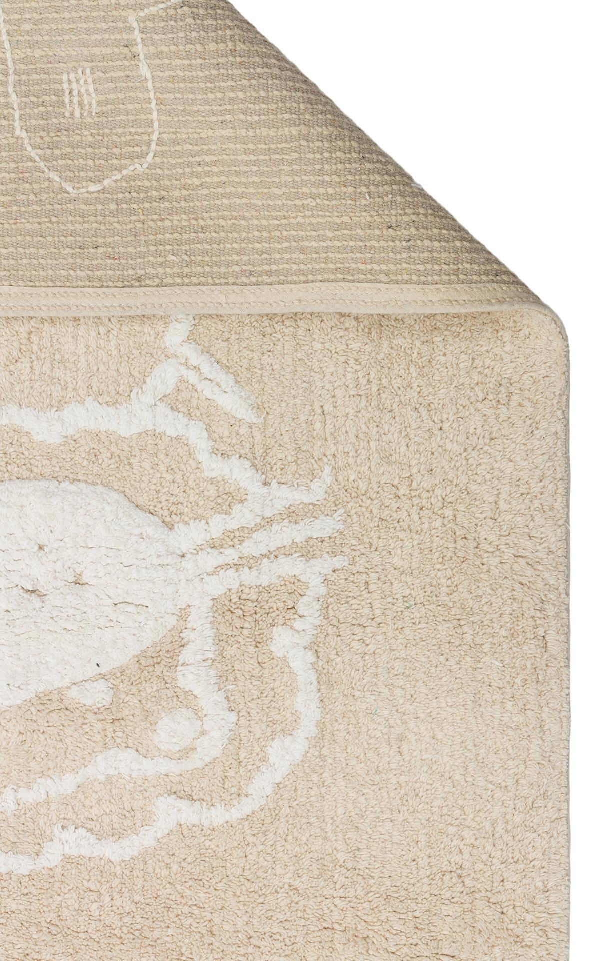 COTTON BOON XXW CBN 16 BEIGE XXW Yıkanabilir Kaymaz Tabanlı Naturel Pamuk Bebek Halısı