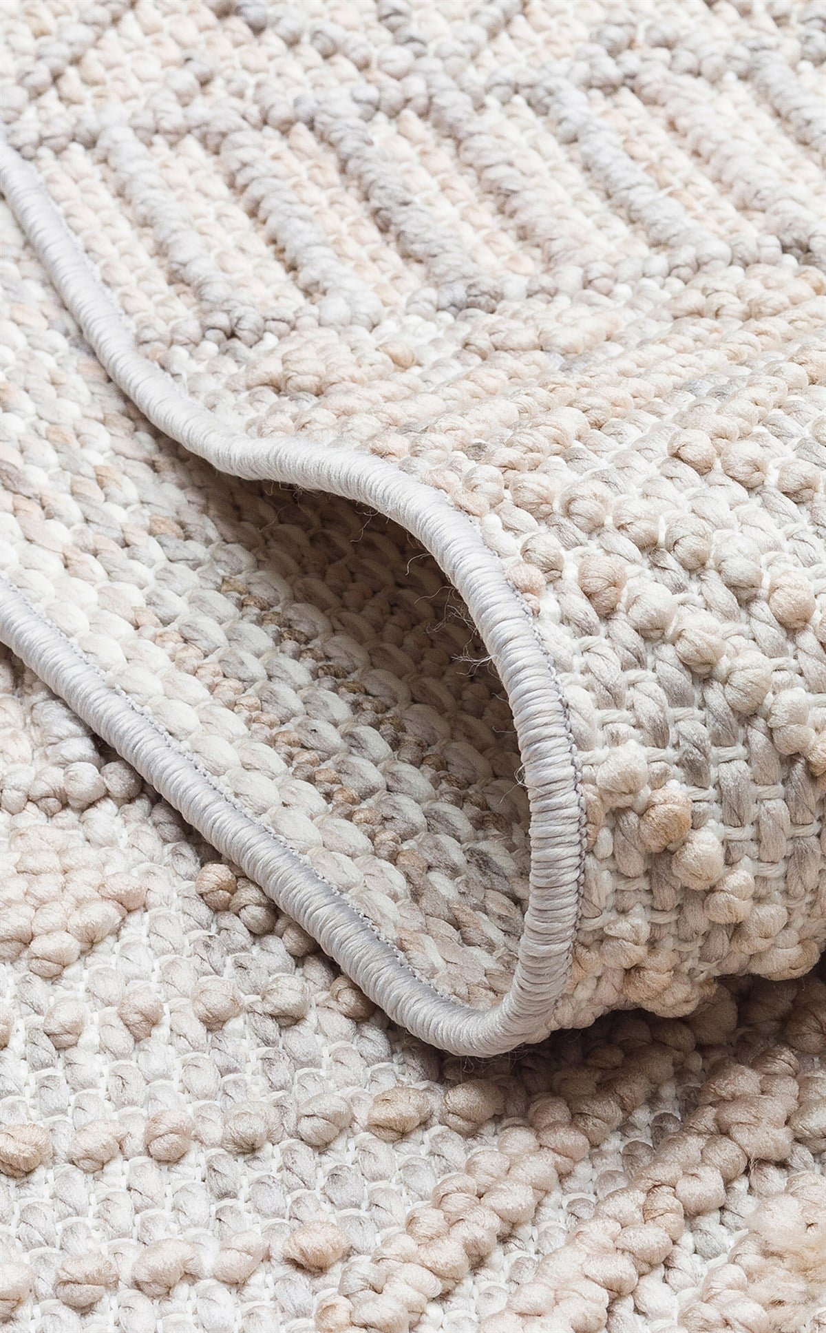 COZY CZY 02 GREY BEIGE Hav Toz Vermez Modern Örgü Dokuma Makine Halısı