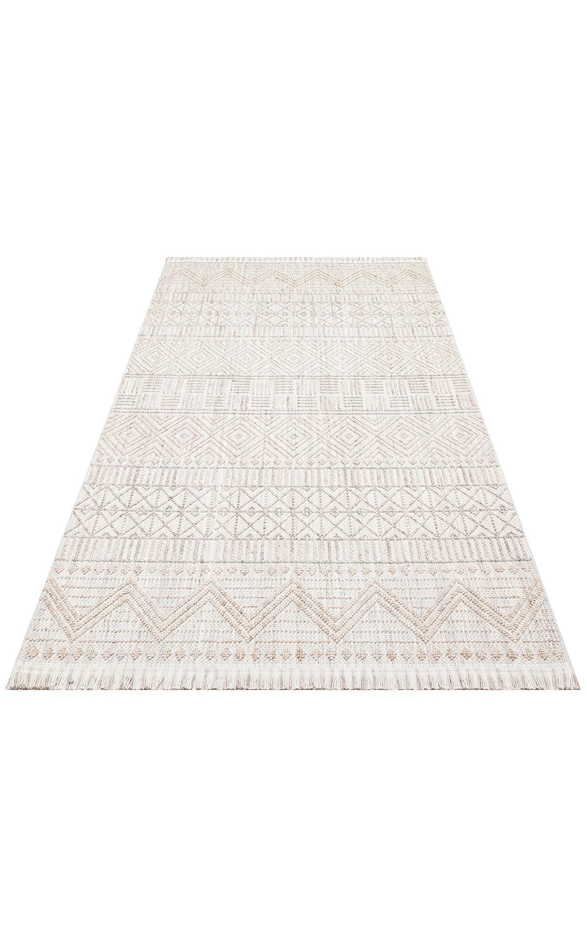COZY CZY 02 GREY BEIGE Hav Toz Vermez Modern Örgü Dokuma Makine Halısı