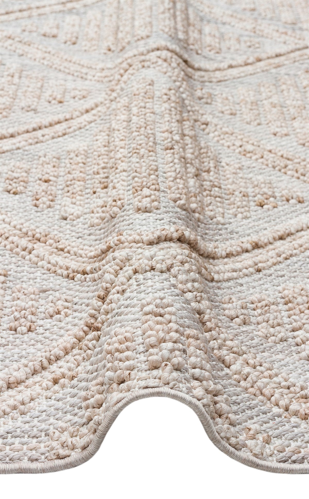 COZY CZY 03 GREY BEIGE Hav Toz Vermez Modern Örgü Dokuma Makine Halısı