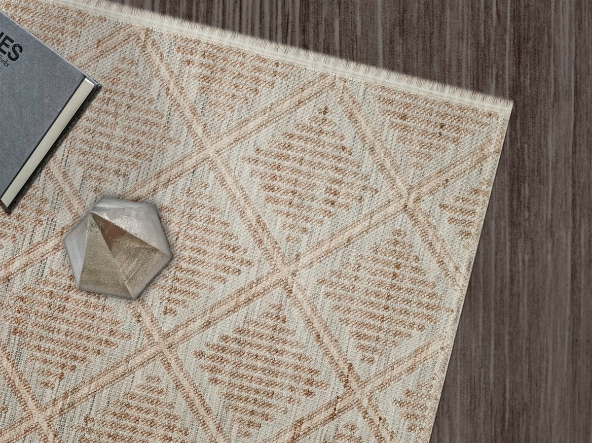 COZY CZY 03 GREY BEIGE Hav Toz Vermez Modern Örgü Dokuma Makine Halısı