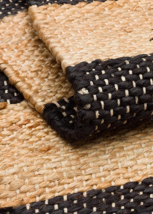 ECHO ECH 13 NATURAL BLACK XW Jüt ile Üretilen El Dokuma Sisal Kilim