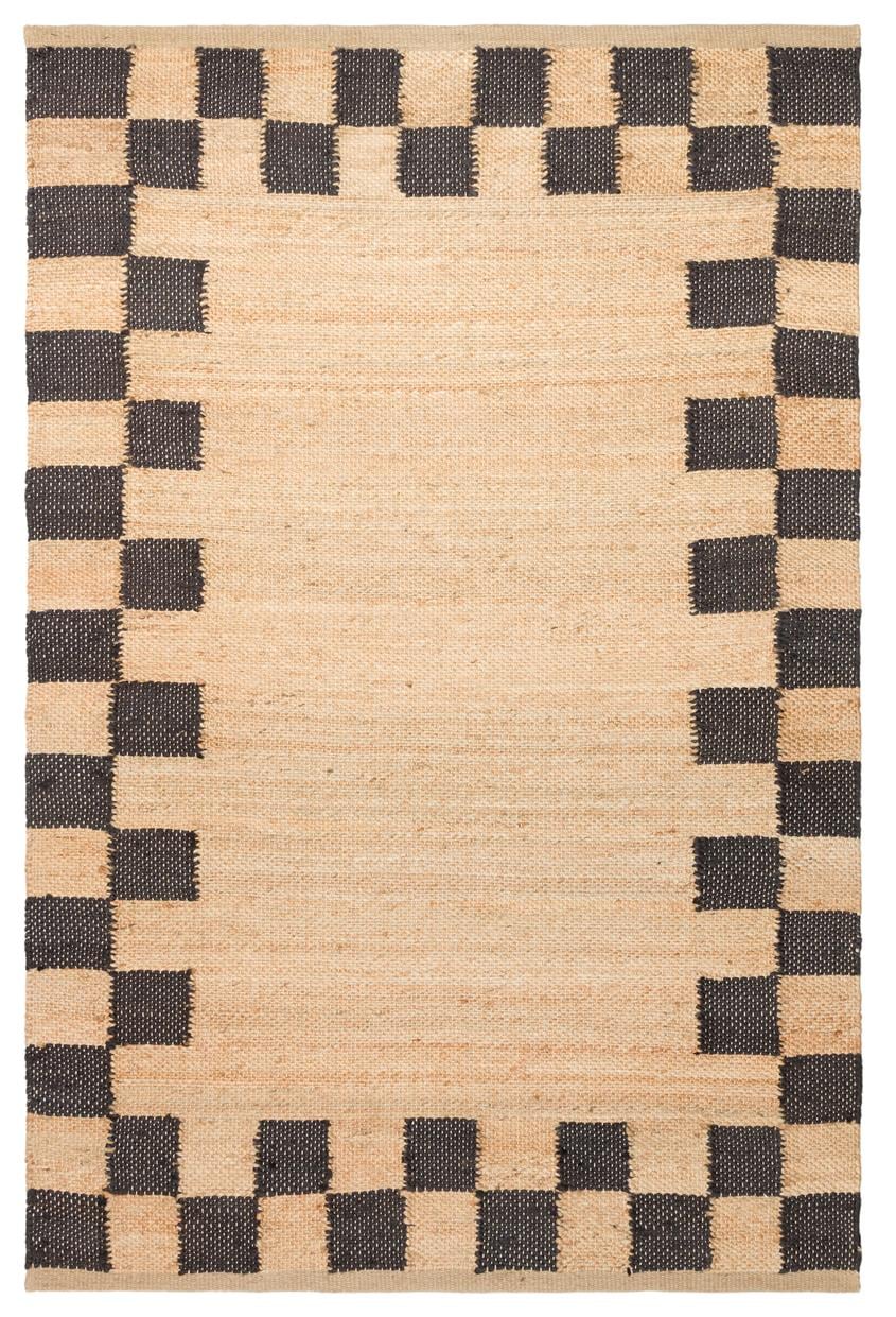 ECHO ECH 13 NATURAL BLACK XW Jüt ile Üretilen El Dokuma Sisal Kilim