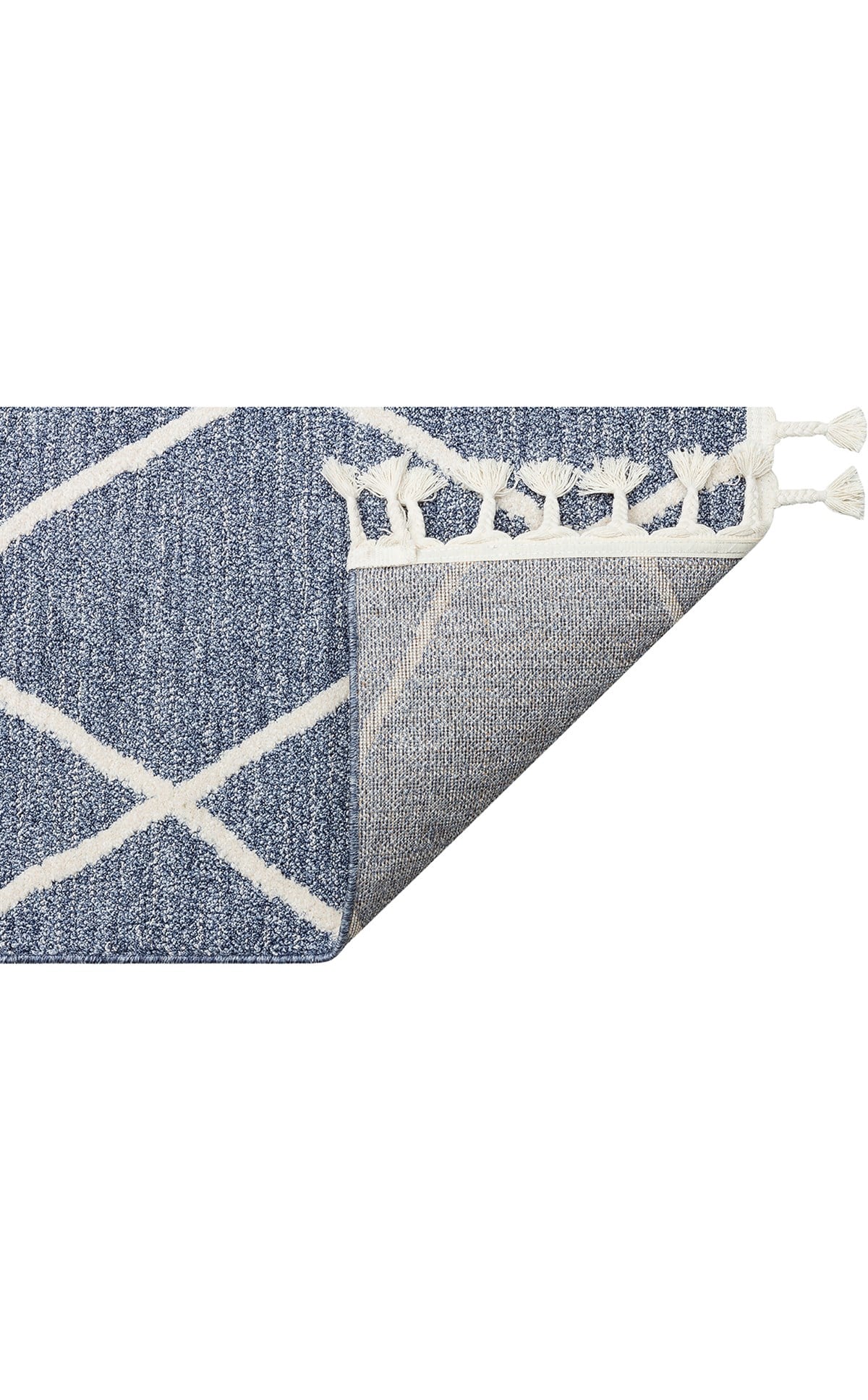 ETNA ETN 02 BLUE CREAM Hav Toz Vermez Örgü Dokulu Modern Bukleli Makine Halısı