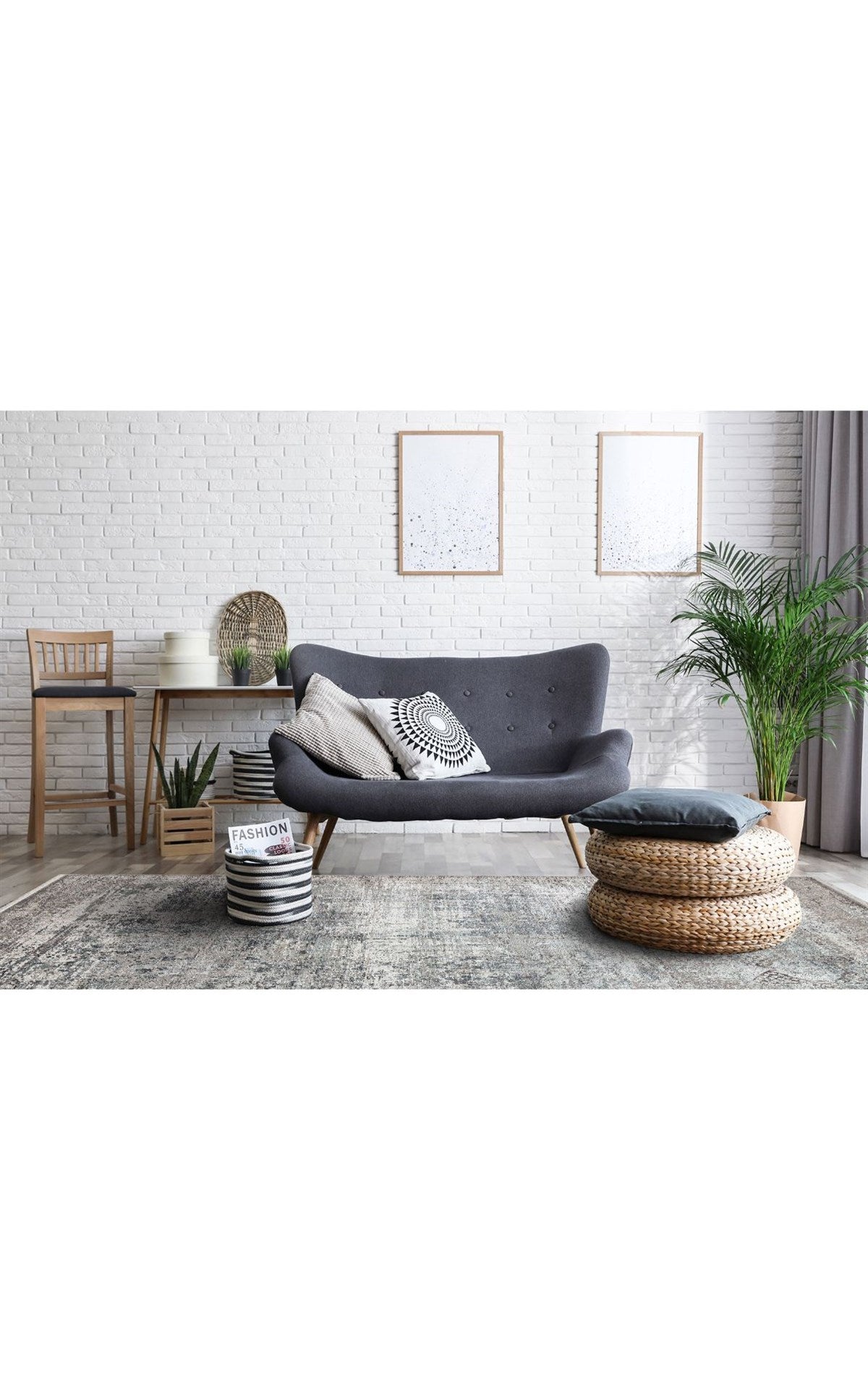 FRESCO FS 14 CREAM GREY XW Yüksek Alçak Dokulu Özel Işıltılı Yüksek Kaliteli Sık Dokuma Modern Salon Halısı