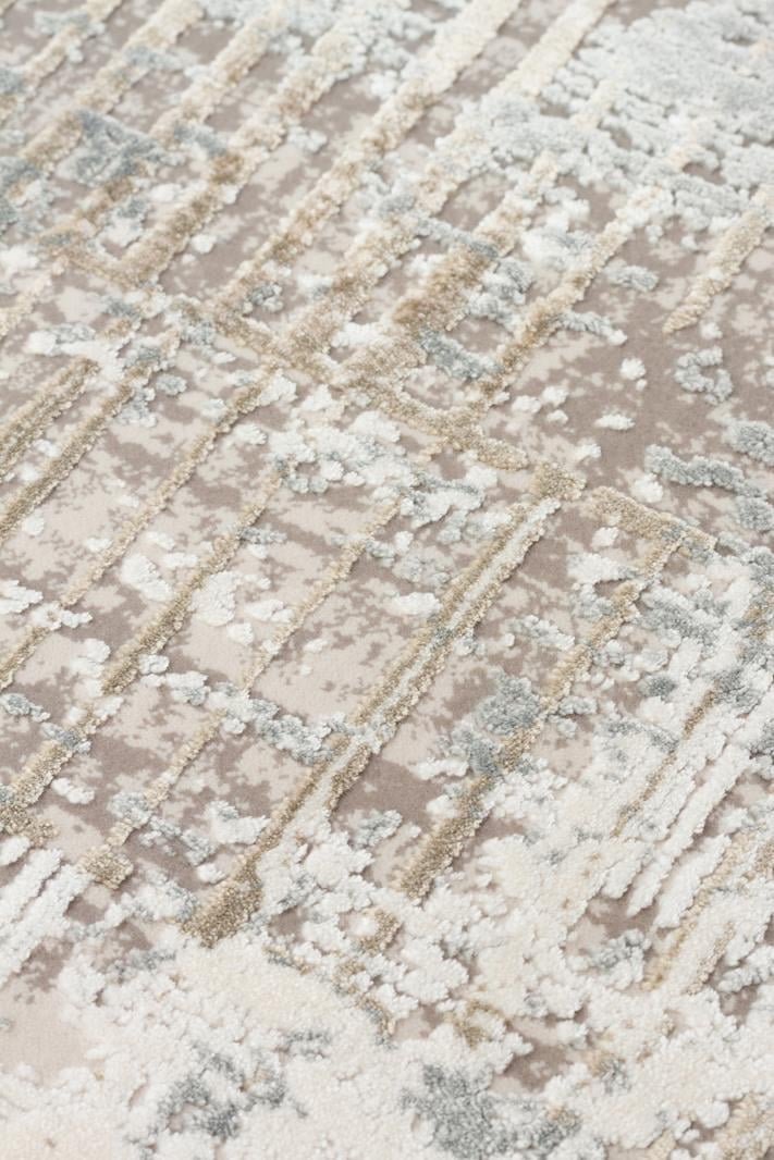 FRESCO FS 36 CREAM BEIGE XW Yüksek Alçak Dokulu Özel Işıltılı Yüksek Kaliteli Sık Dokuma Modern Salon Halısı
