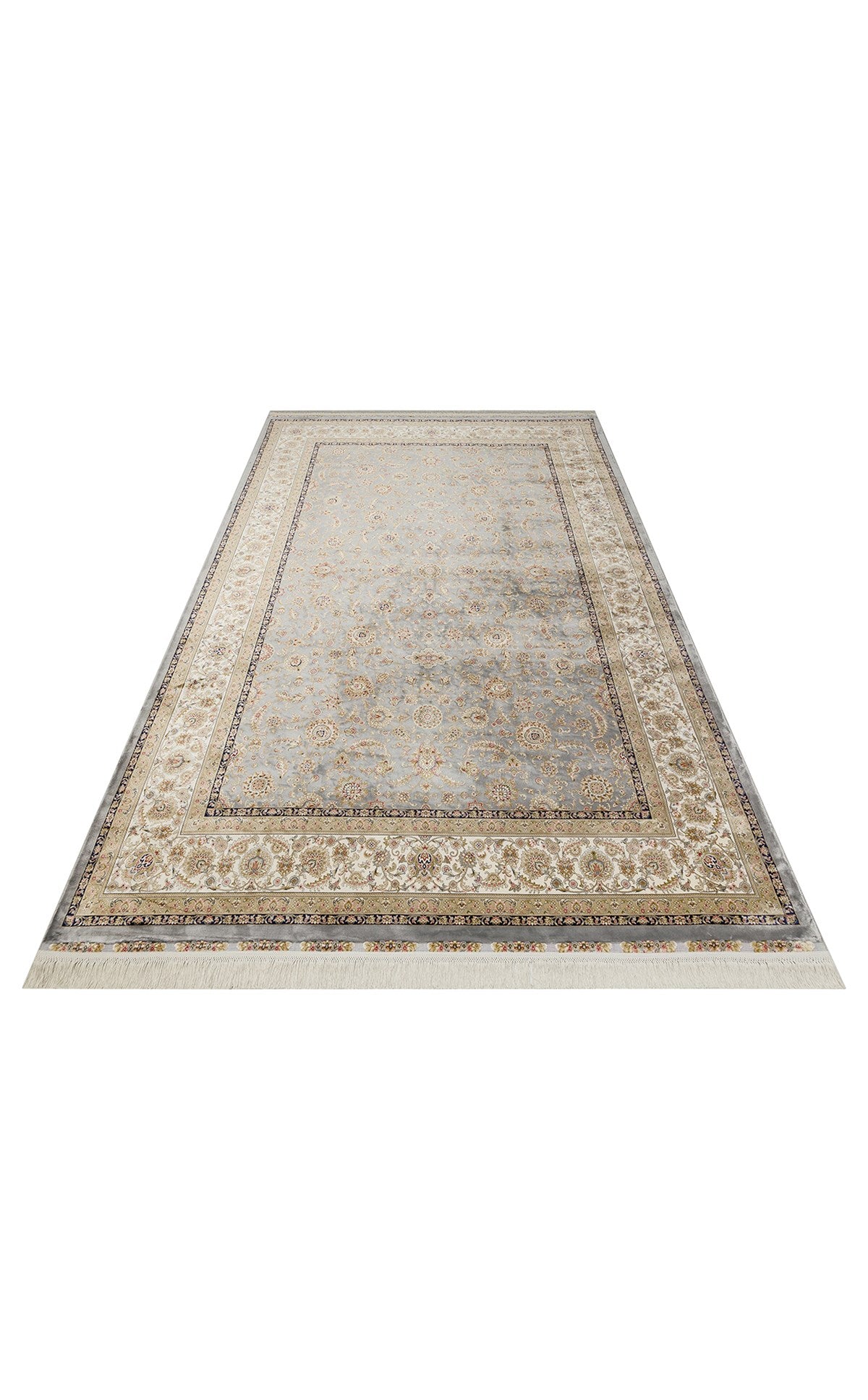ISFAHAN ISF 03 GREY CREAM Klasik Desenli Yüksek Kalite Sık Dokuma Makine Halısı