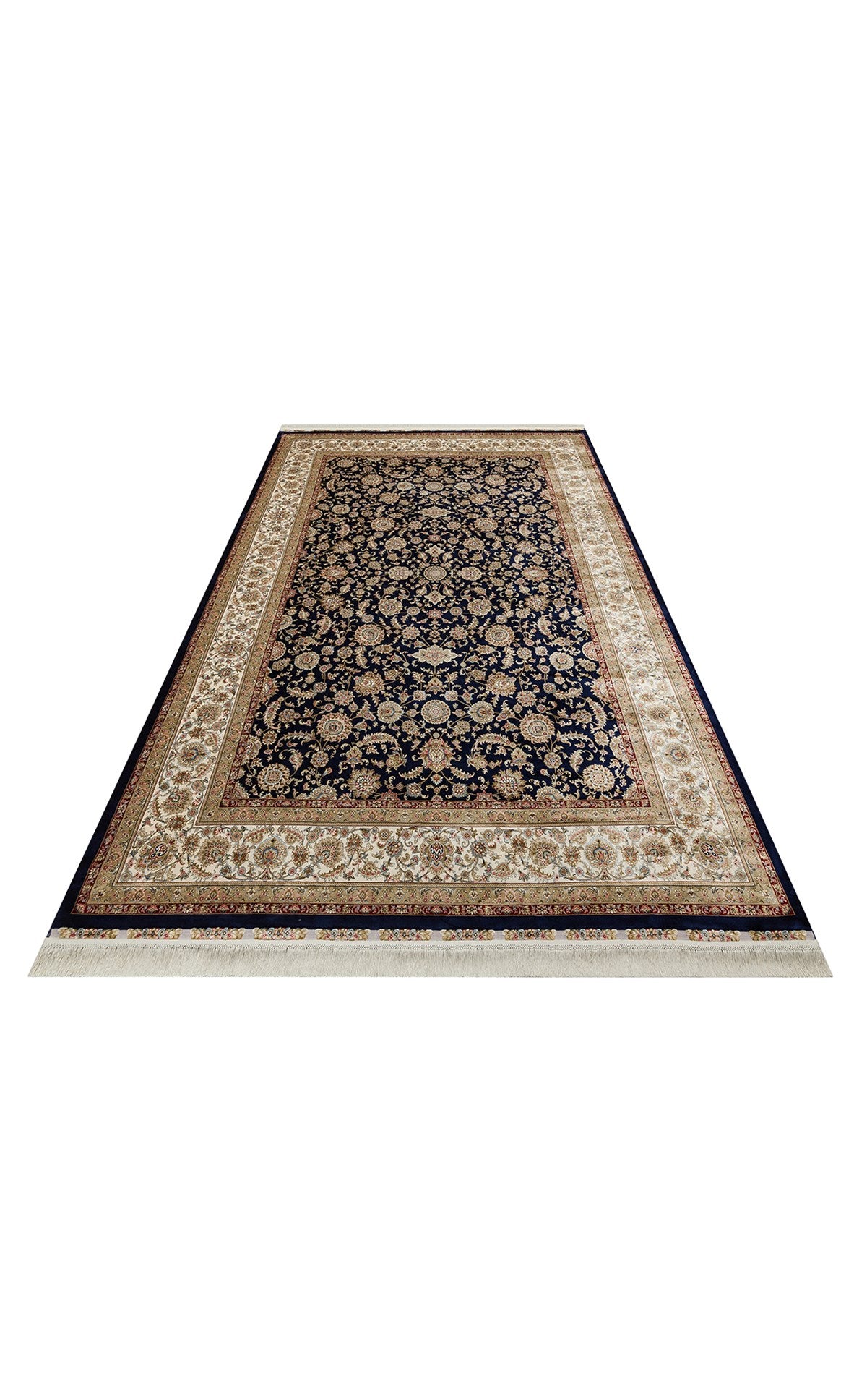 ISFAHAN ISF 03 NAVY CREAM Klasik Desenli Yüksek Kalite Sık Dokuma Makine Halısı