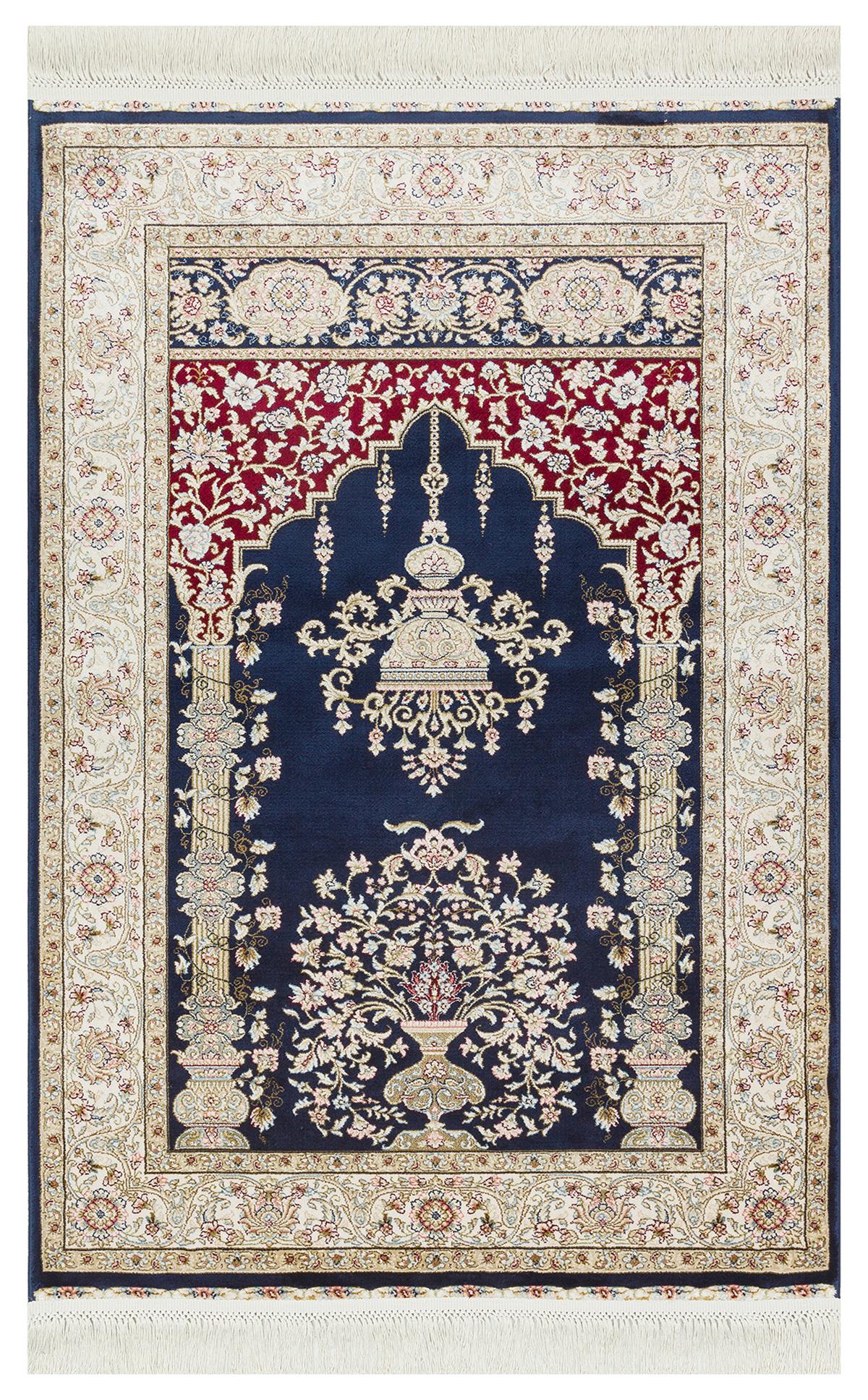 ISFAHAN SECCADE ISF SCD 01 NAVY Klasik Desenli Yüksek Kalite Sık Dokuma Seccade
