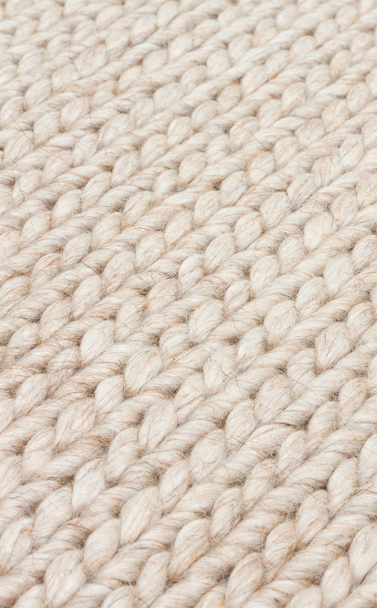 JADE BASKETWEAVE BEIGE Naturel Kazak Örgü Desenli El Dokuma Örgü Halı
