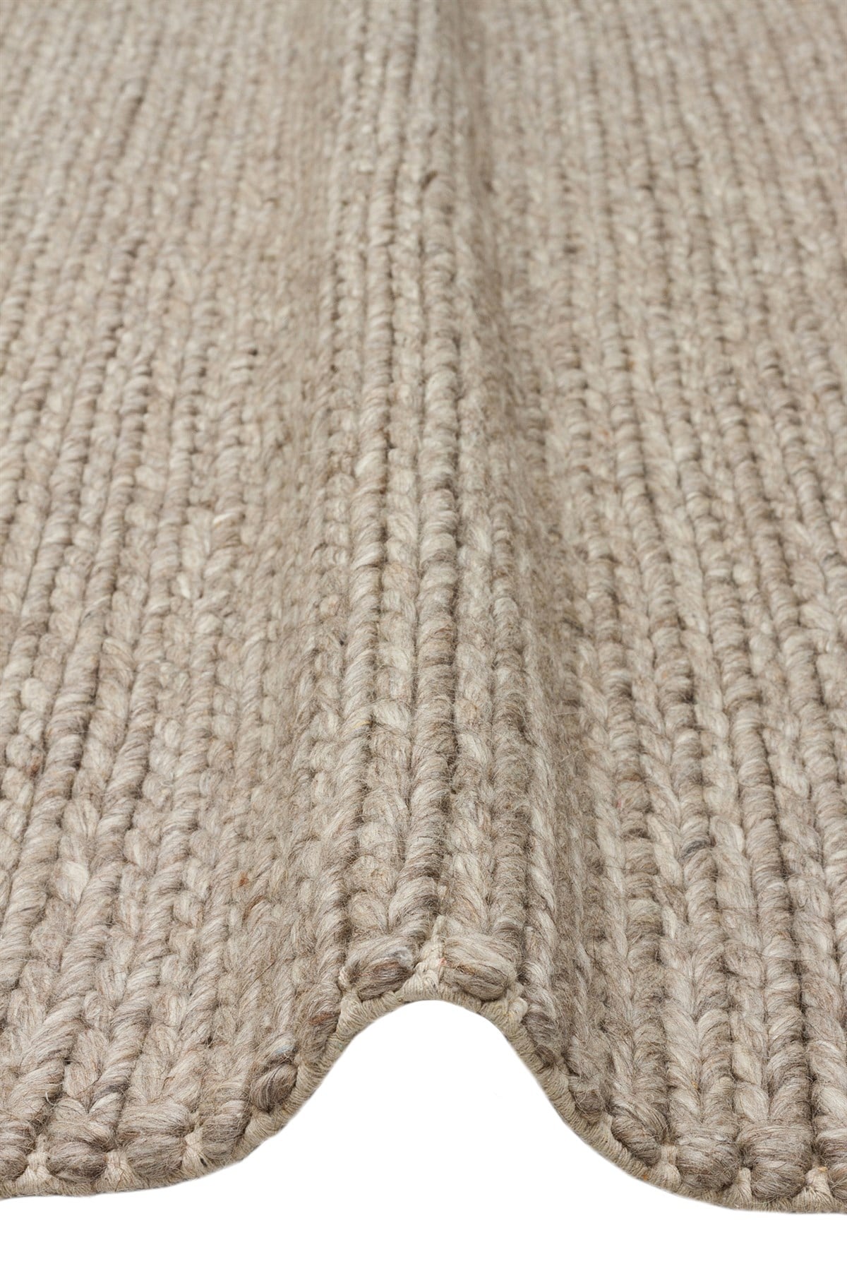 JADE BASKETWEAVE BROWN Naturel Kazak Örgü Desenli El Dokuma Örgü Halı