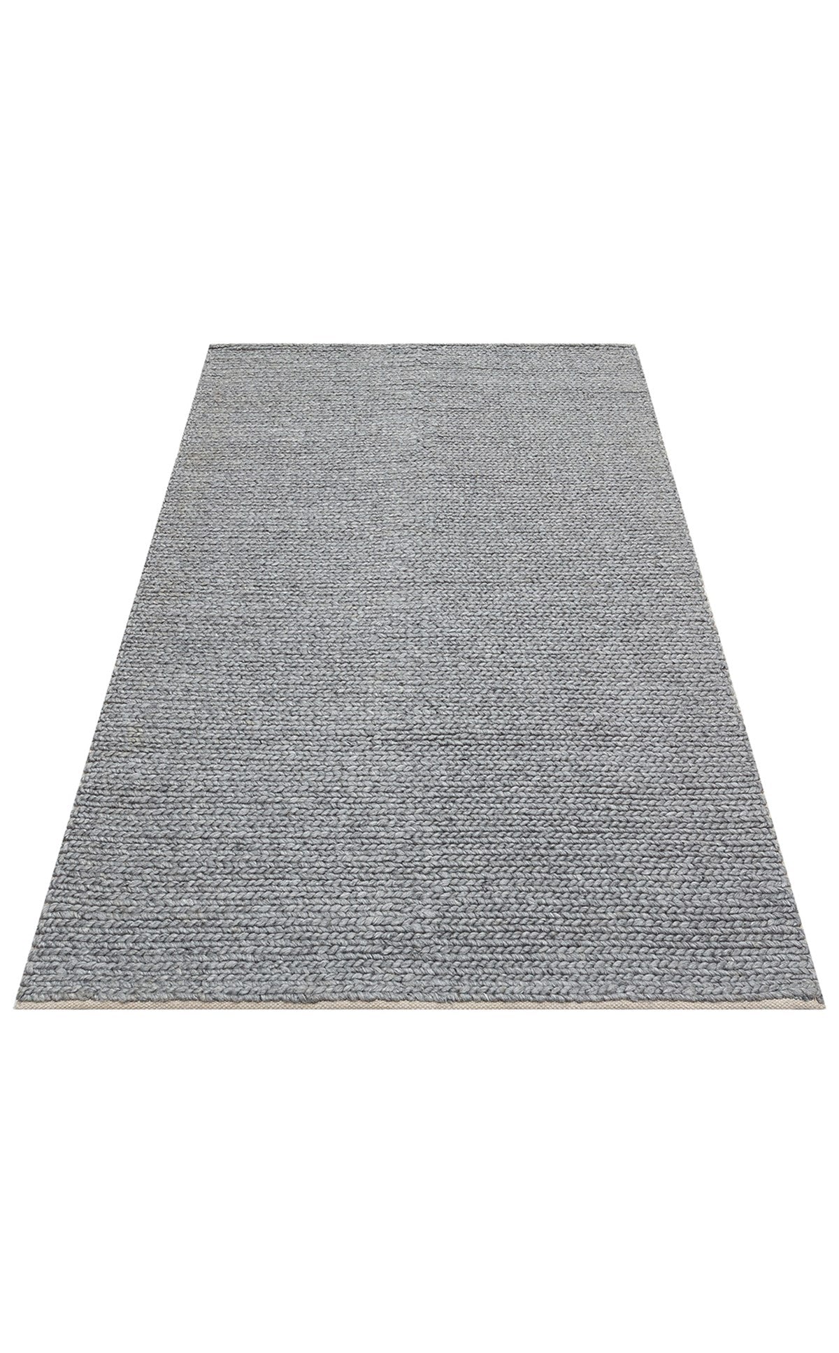JADE BASKETWEAVE GREY Naturel Kazak Örgü Desenli El Dokuma Örgü Halı