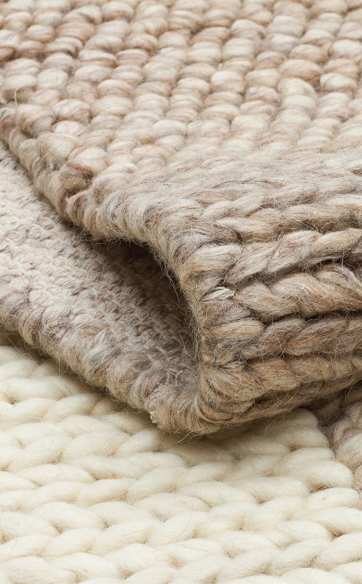 JADE CORBIN NATURAL Naturel Kazak Örgü Desenli El Dokuma Örgü Halı