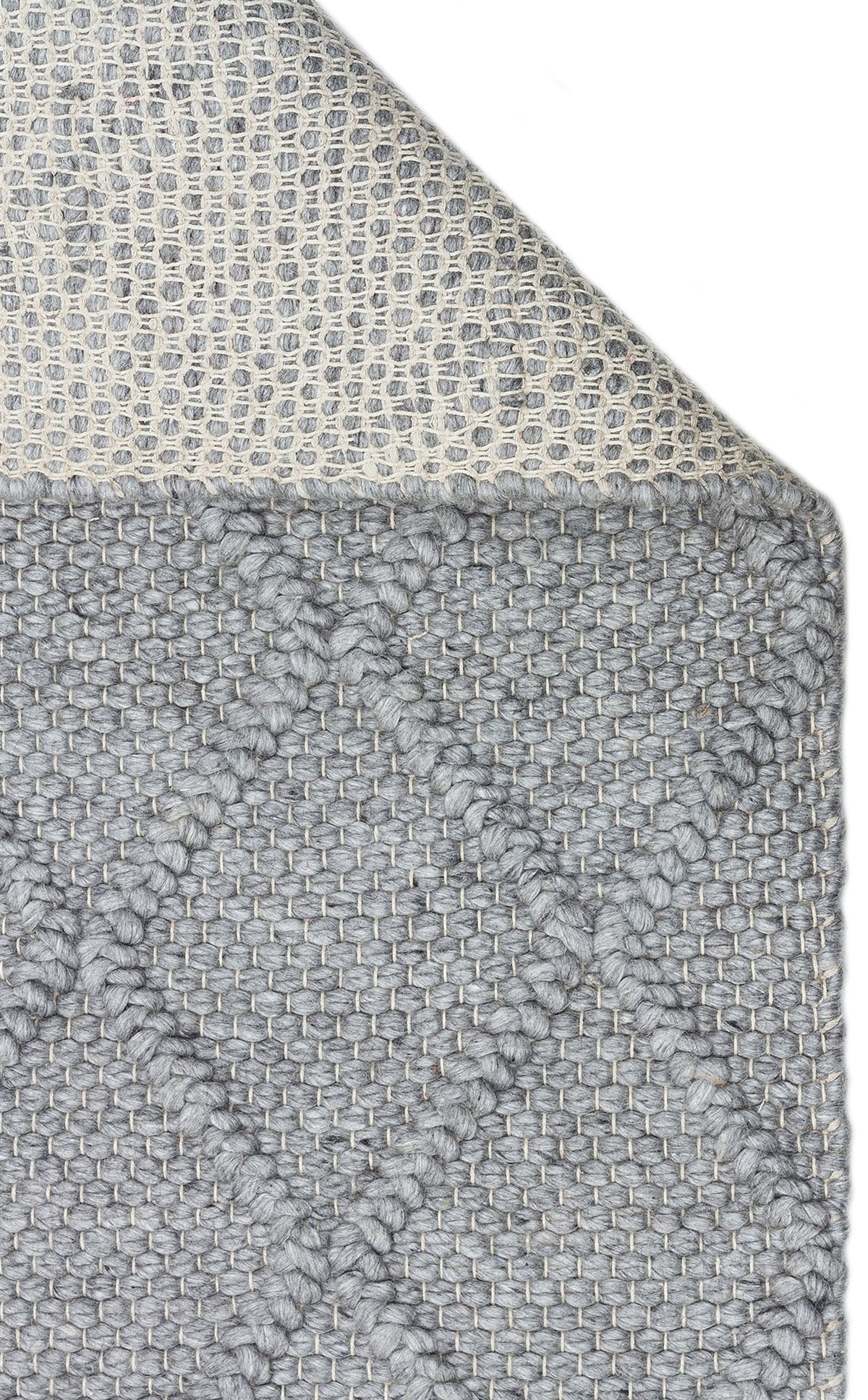 JADE DIAMOND GREY Naturel Kazak Örgü Desenli El Dokuma Örgü Halı
