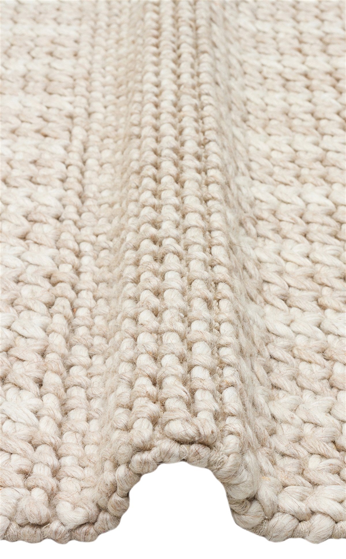 JADE J352 BEIGE Naturel Kazak Örgü Desenli El Dokuma Örgü Halı
