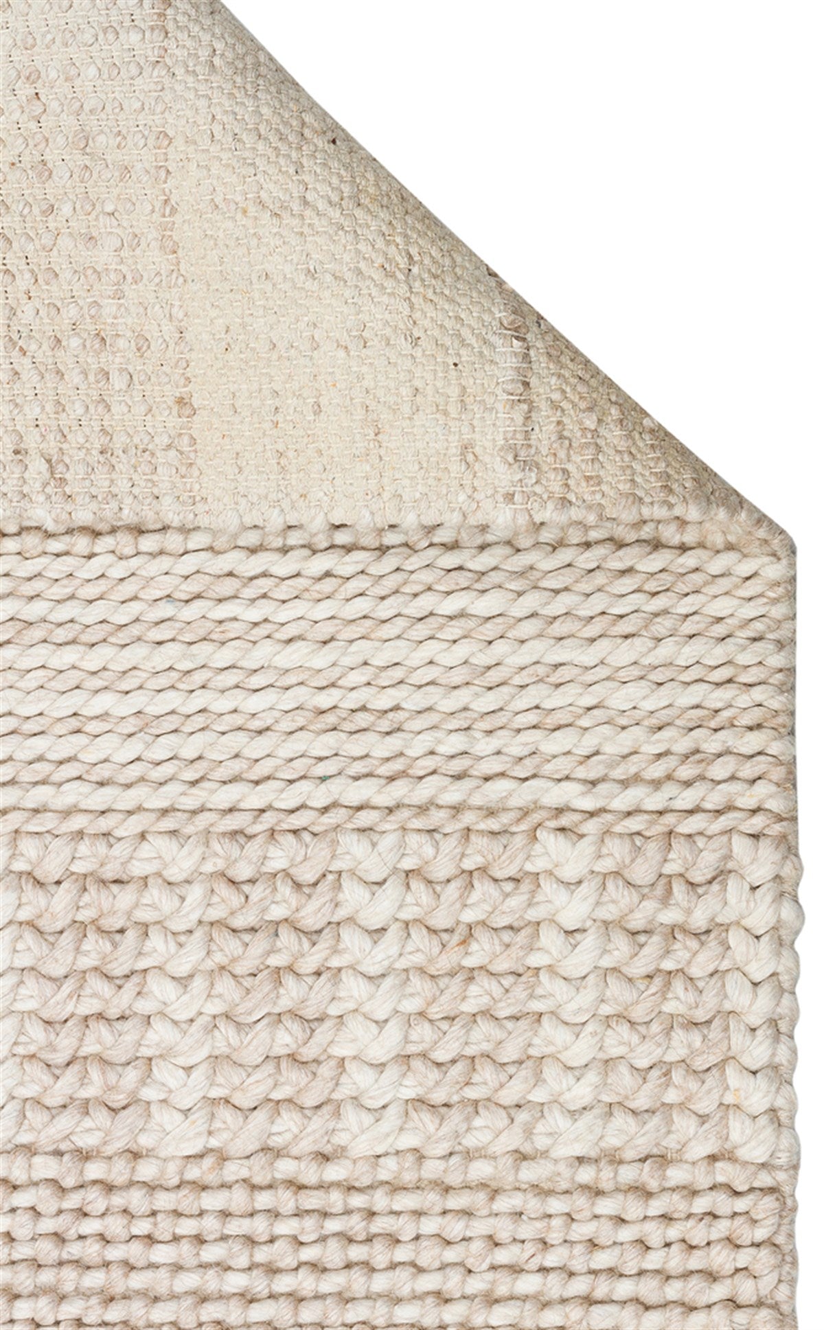 JADE J352 BEIGE Naturel Kazak Örgü Desenli El Dokuma Örgü Halı