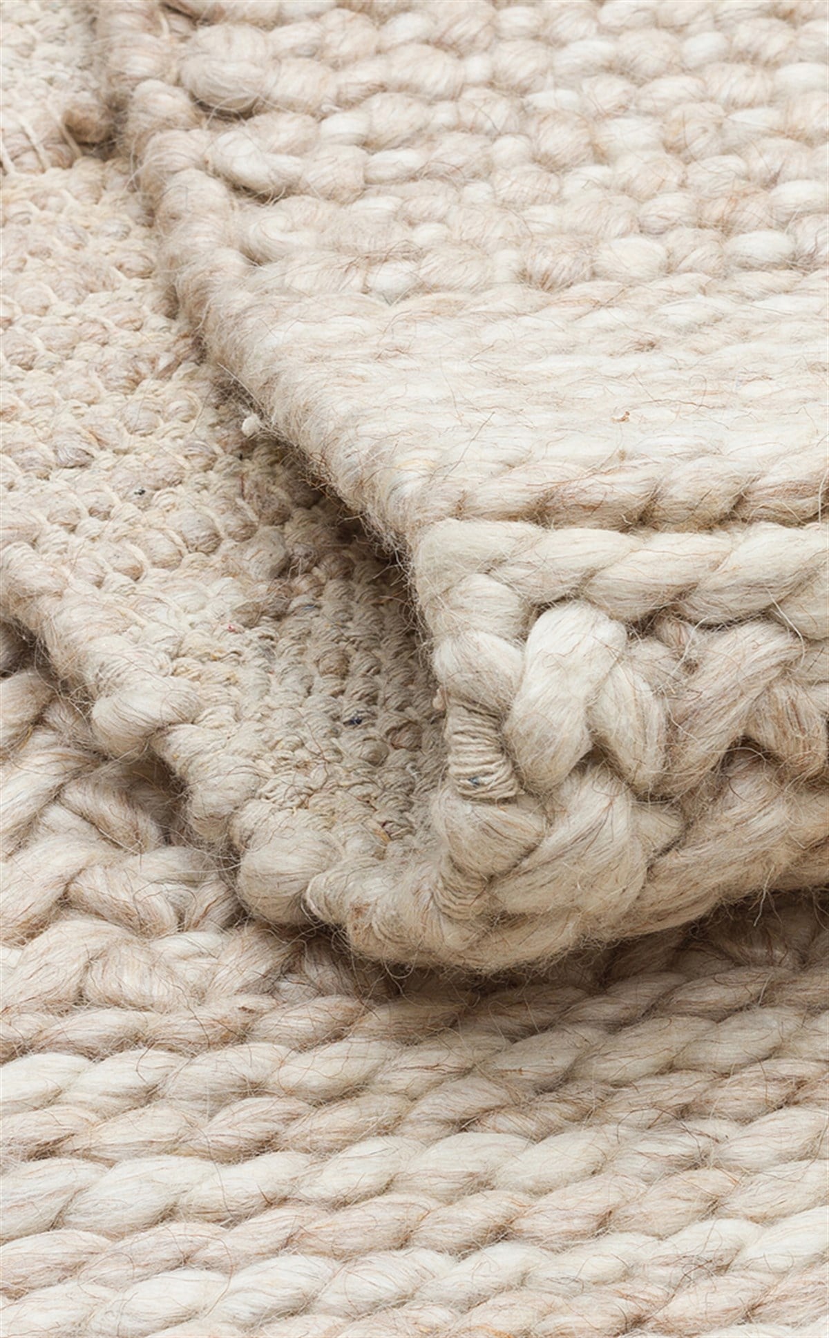 JADE J352 BEIGE Naturel Kazak Örgü Desenli El Dokuma Örgü Halı