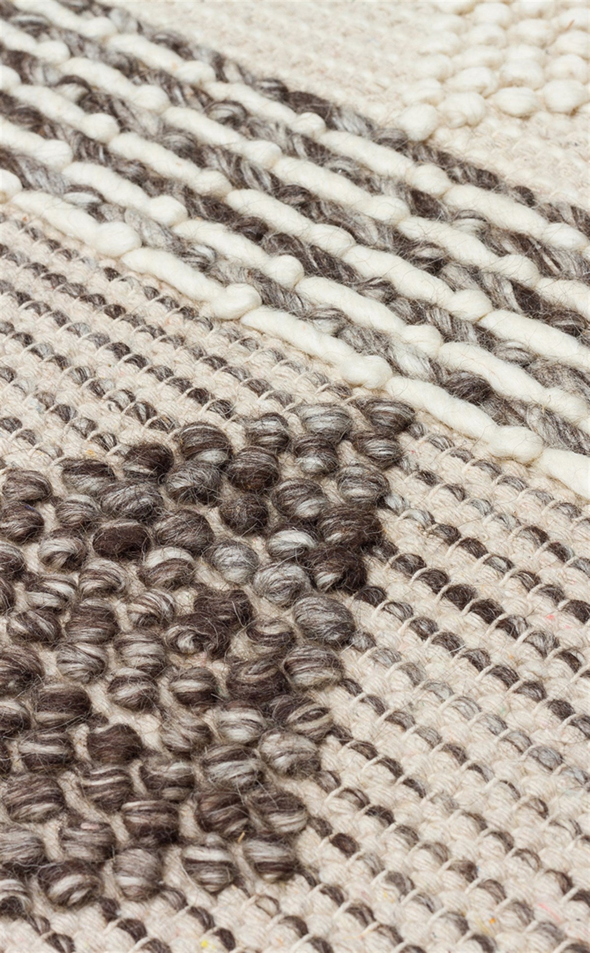 JADE JD 01 GREY Naturel Kazak Örgü Desenli El Dokuma Örgü Halı