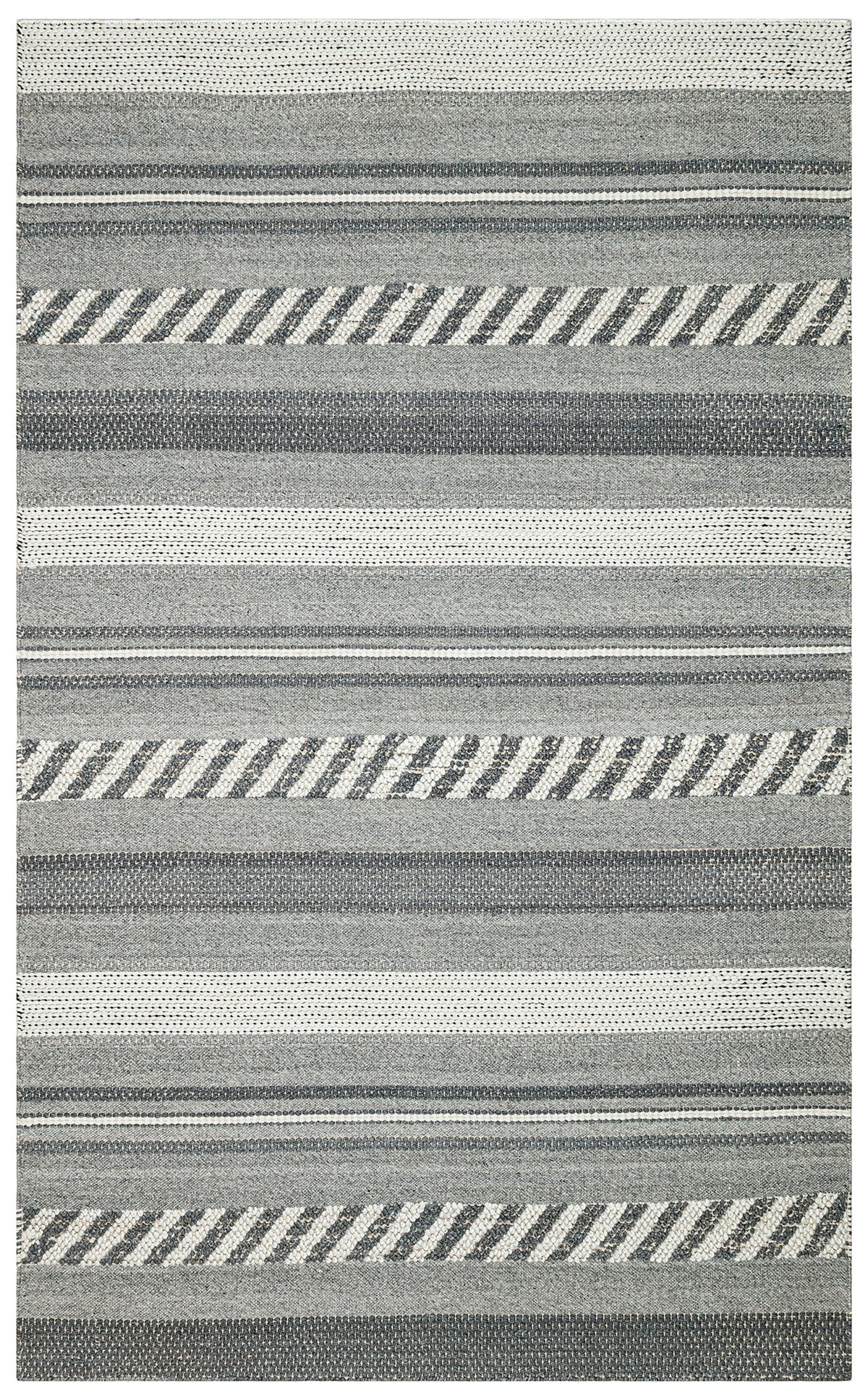 JADE JD 05 GREY Naturel Kazak Örgü Desenli El Dokuma Örgü Halı