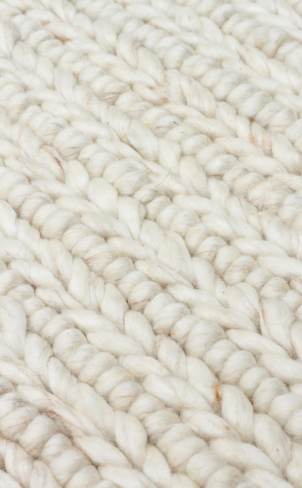 JADE JD 07 L.BEIGE Naturel Kazak Örgü Desenli El Dokuma Örgü Halı
