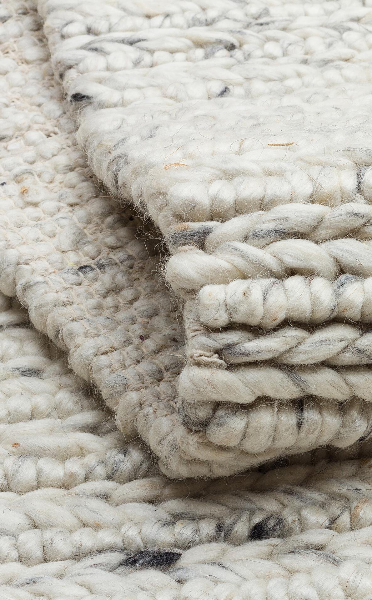JADE JD 07 L.GREY Naturel Kazak Örgü Desenli El Dokuma Örgü Halı