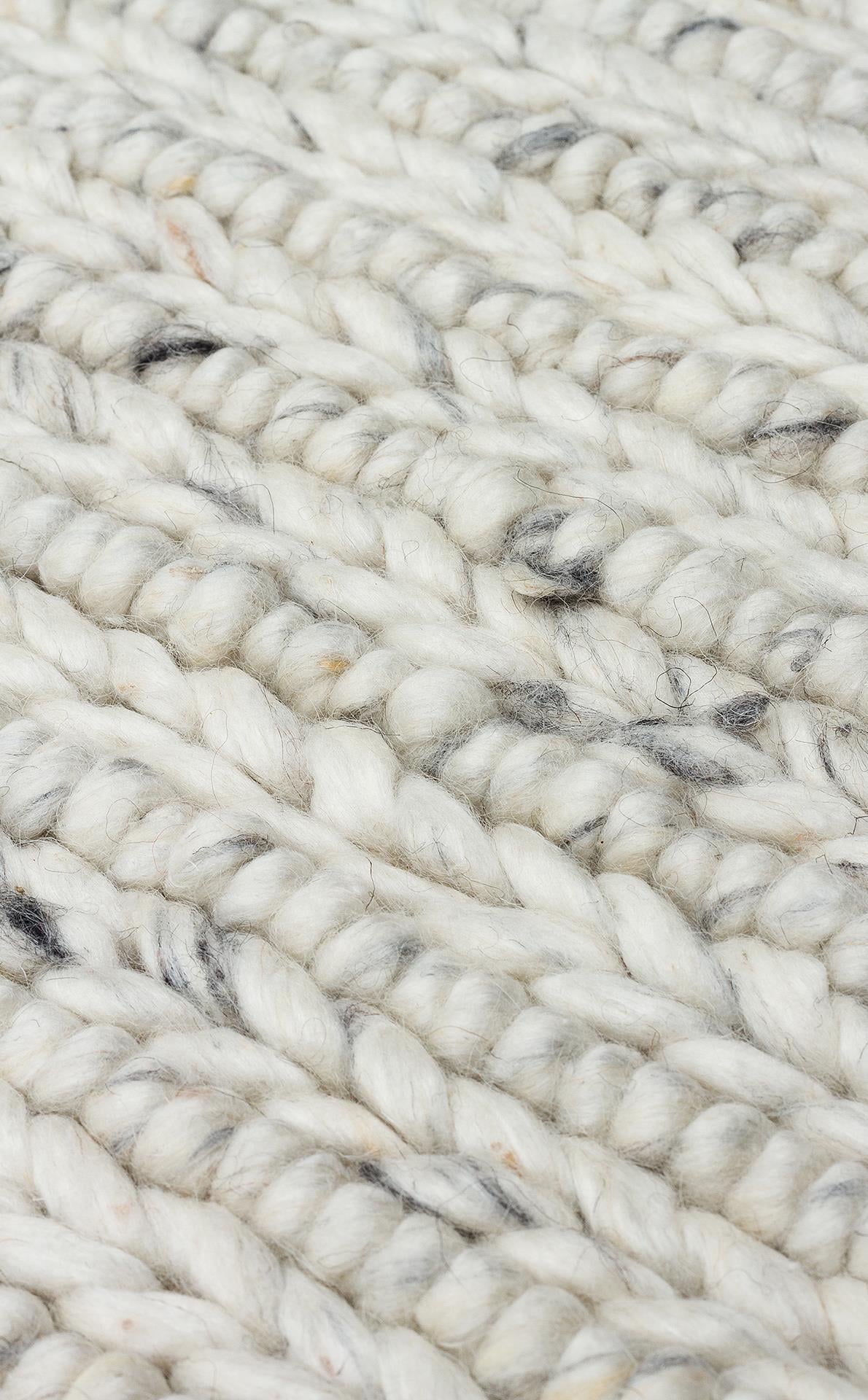 JADE JD 07 L.GREY Naturel Kazak Örgü Desenli El Dokuma Örgü Halı
