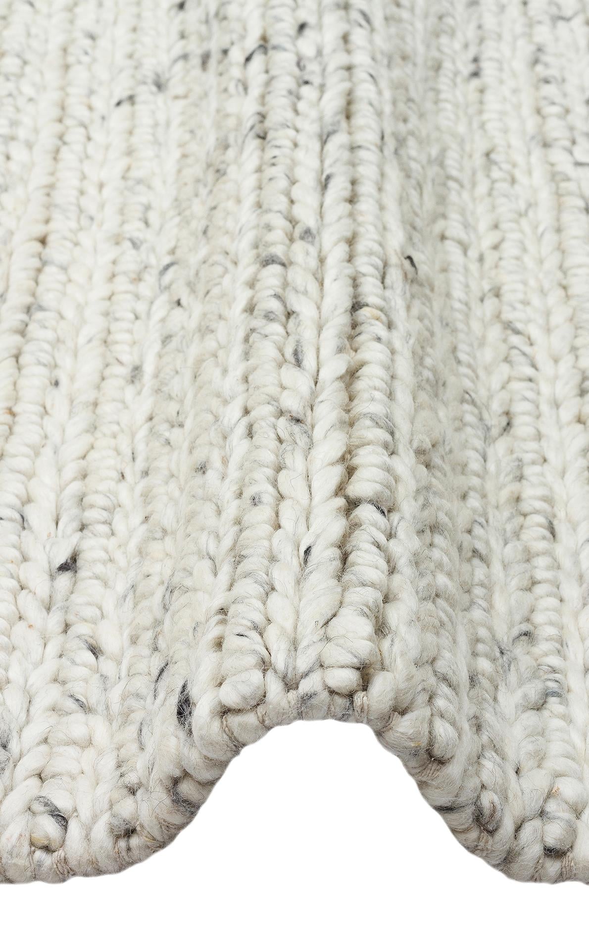 JADE JD 07 L.GREY Naturel Kazak Örgü Desenli El Dokuma Örgü Halı