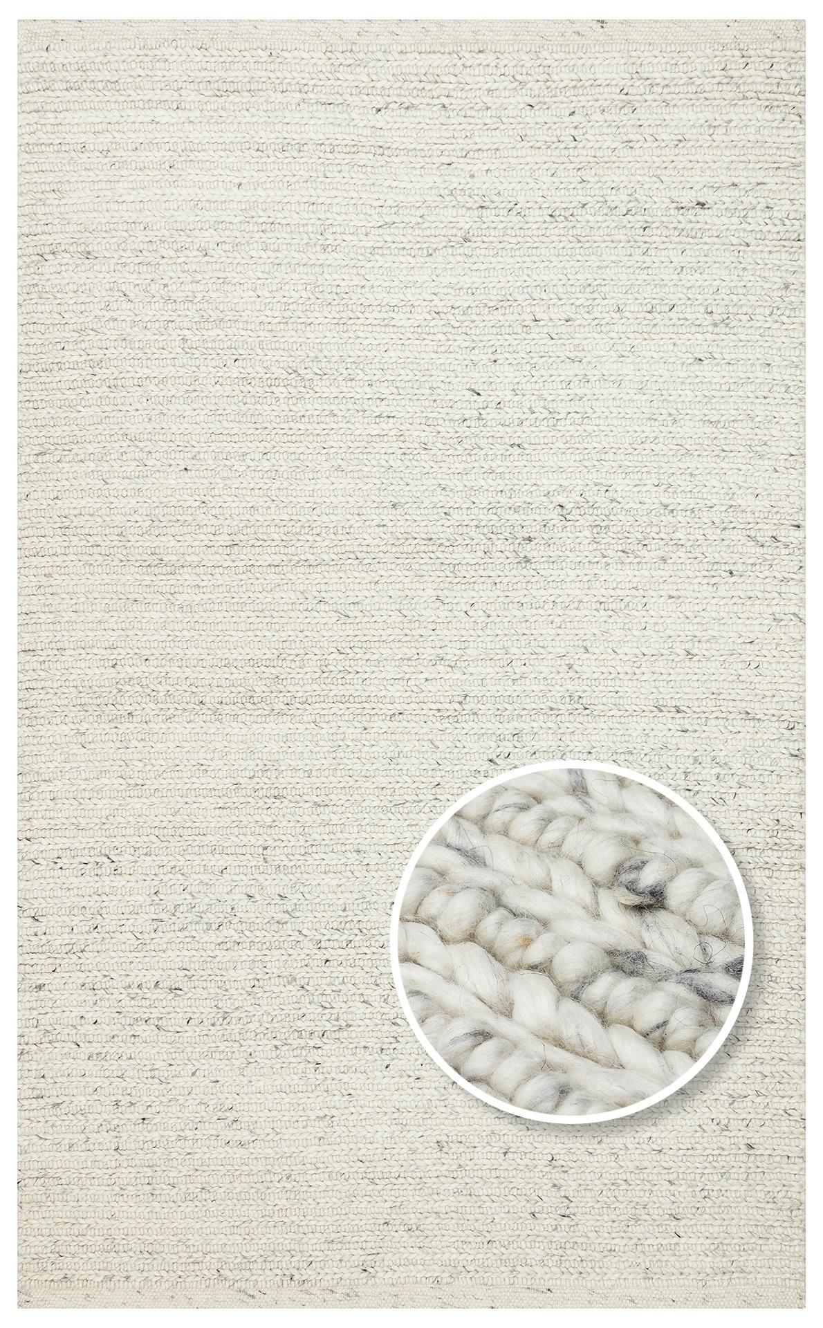 JADE JD 07 L.GREY Naturel Kazak Örgü Desenli El Dokuma Örgü Halı