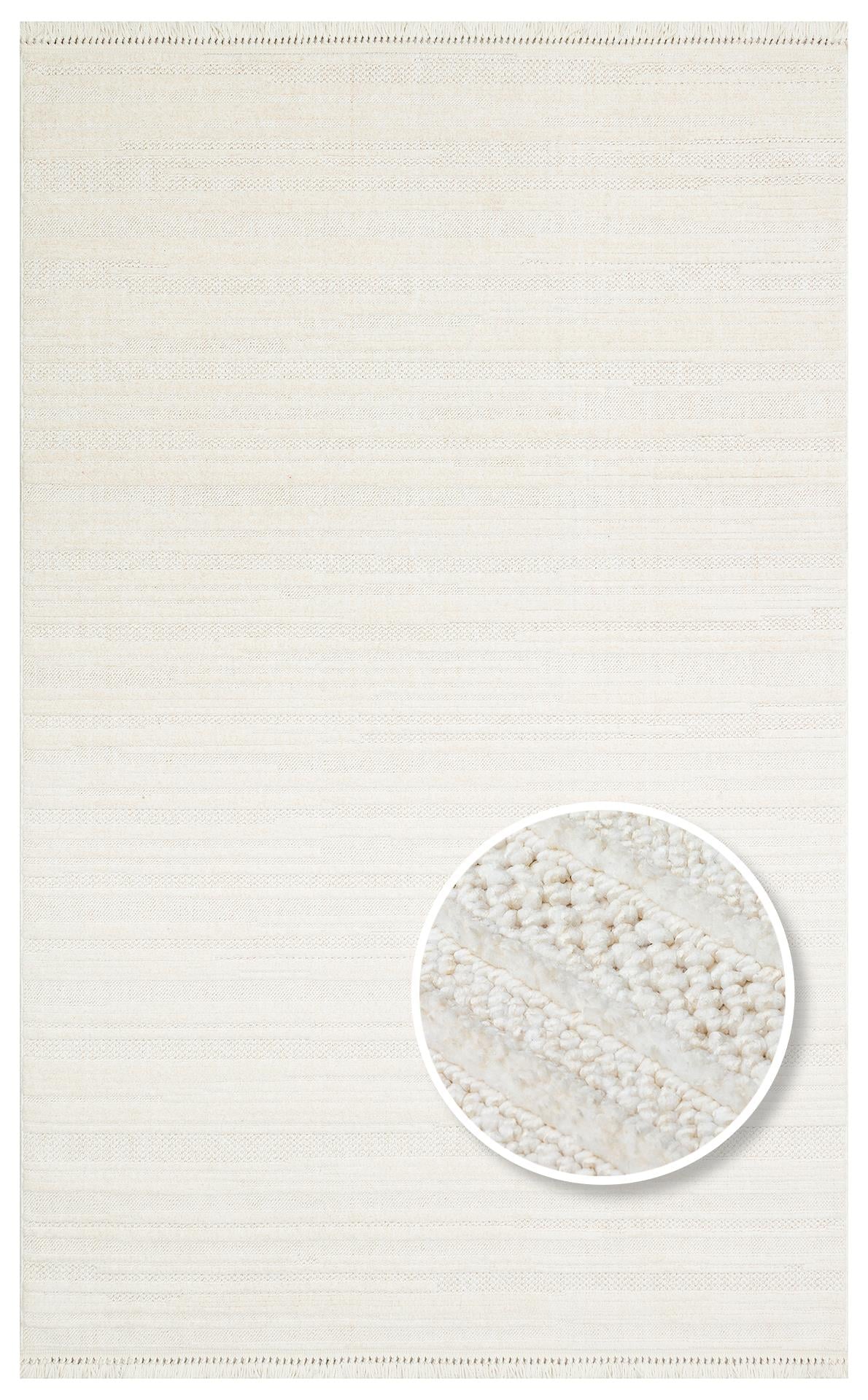 JOY JOY 01 WHITE Hav Toz Vermeyen Yumuşak dokulu Modern Makine Halısı