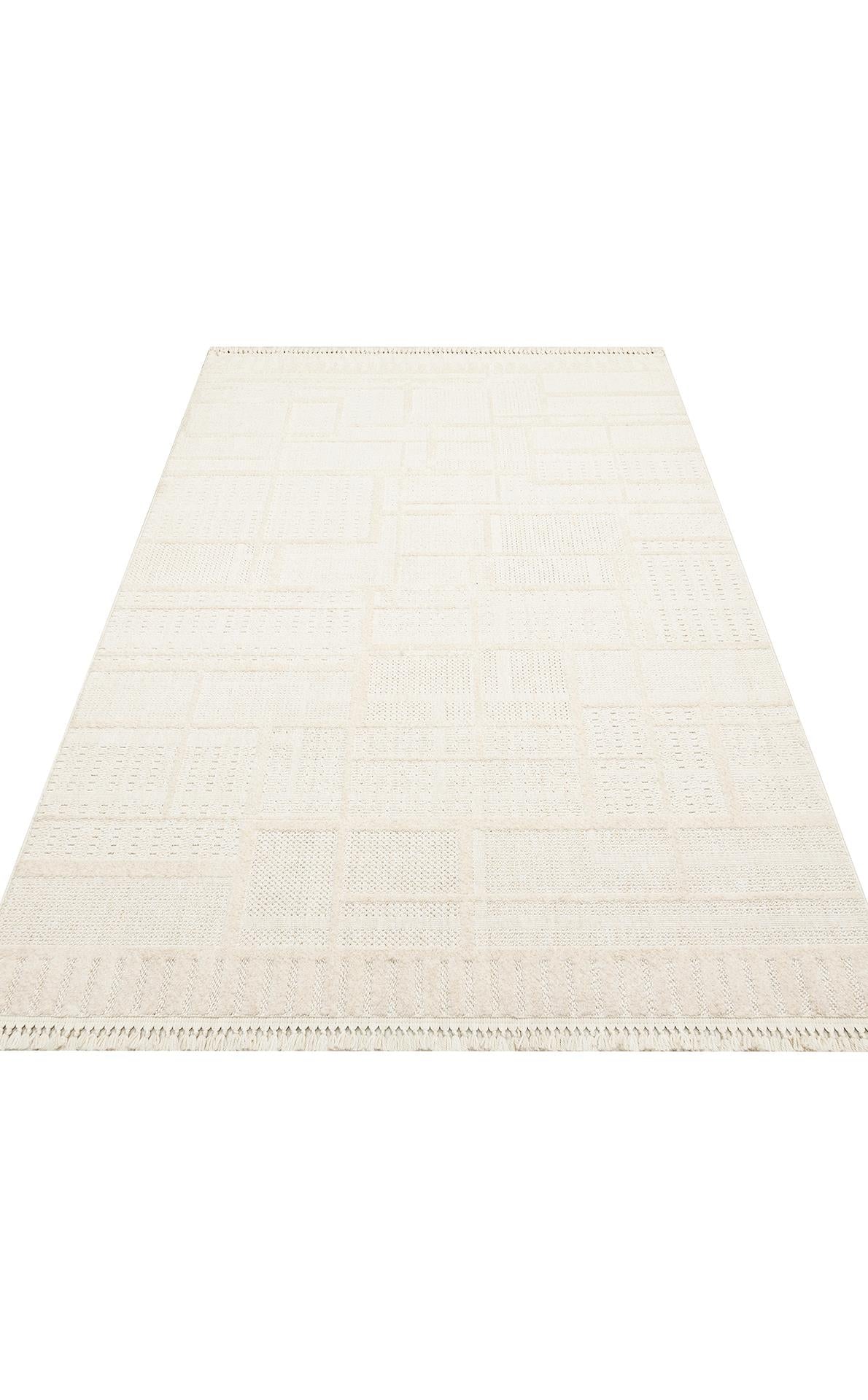 JOY JOY 03 WHITE Hav Toz Vermeyen Yumuşak dokulu Modern Makine Halısı