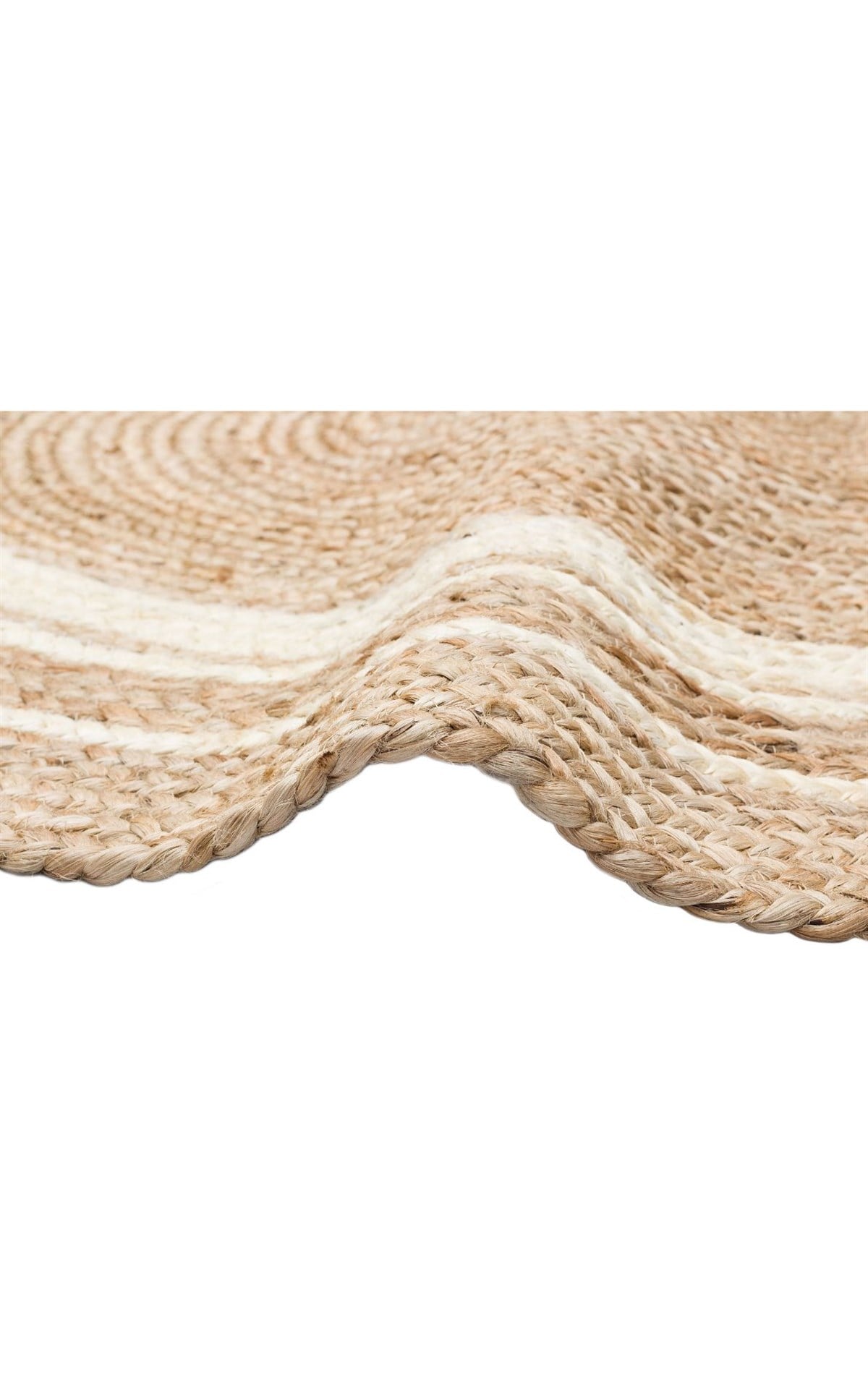 JUNO ECH 01R NATURAL WHITE El Dokuma Naturel Jüt Hasır Halı