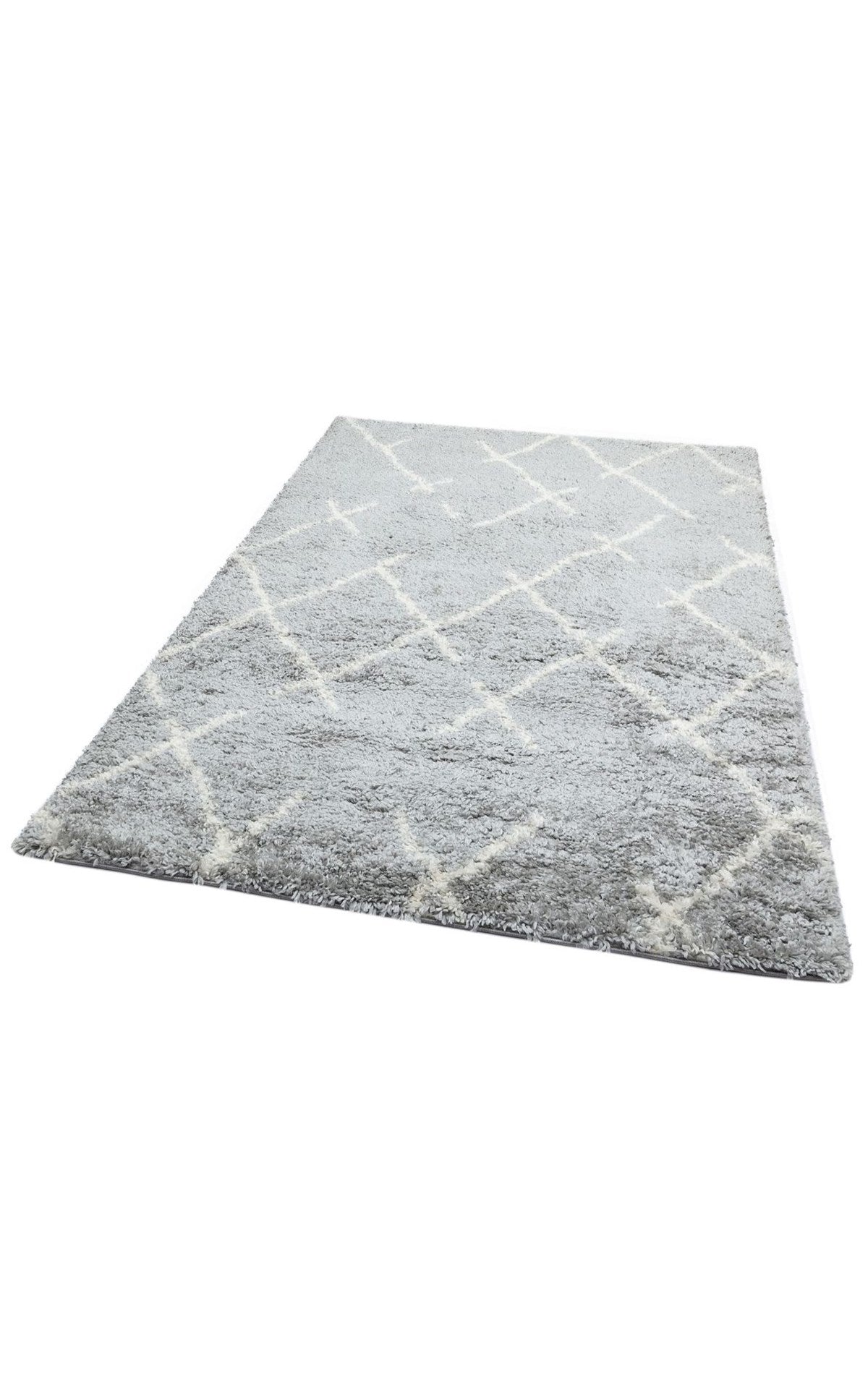 LOFT LF 01 GREY CREAM Hav Toz Vermez Yumuşak Dokulu Etnik Desenli Uzun Tüylü Pofuduk Shaggy Halı